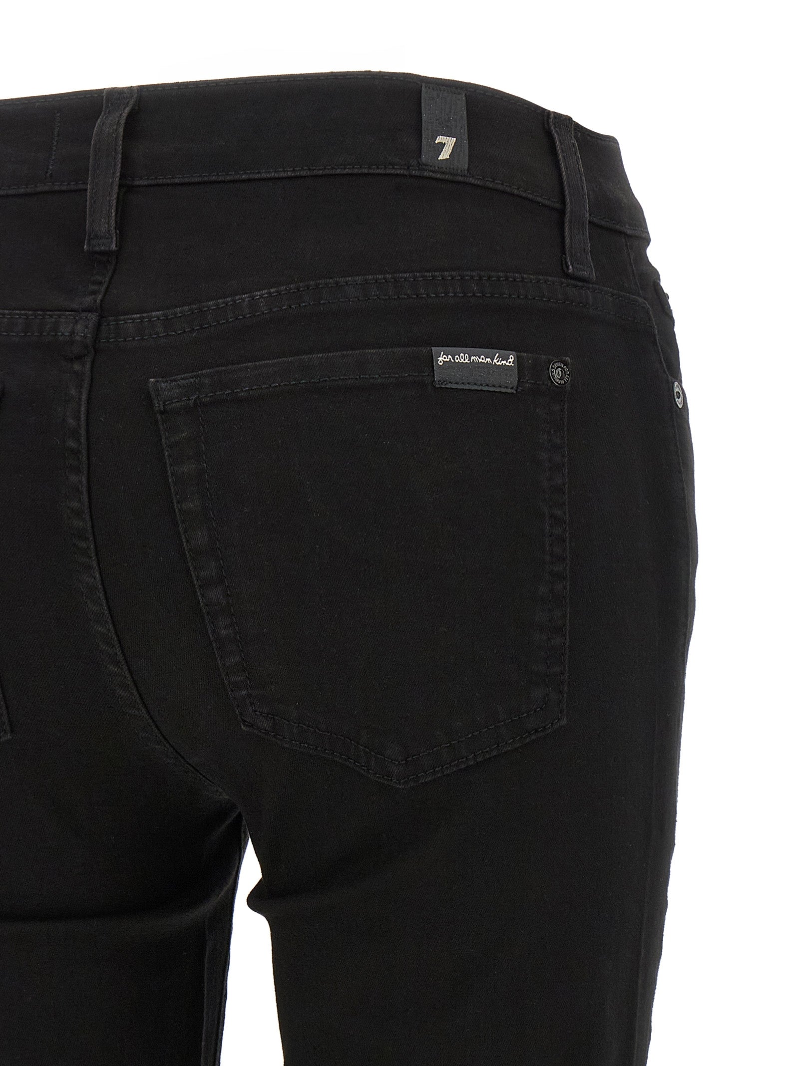7 For All Mankind Black Cotton Skinny Women's Jeans