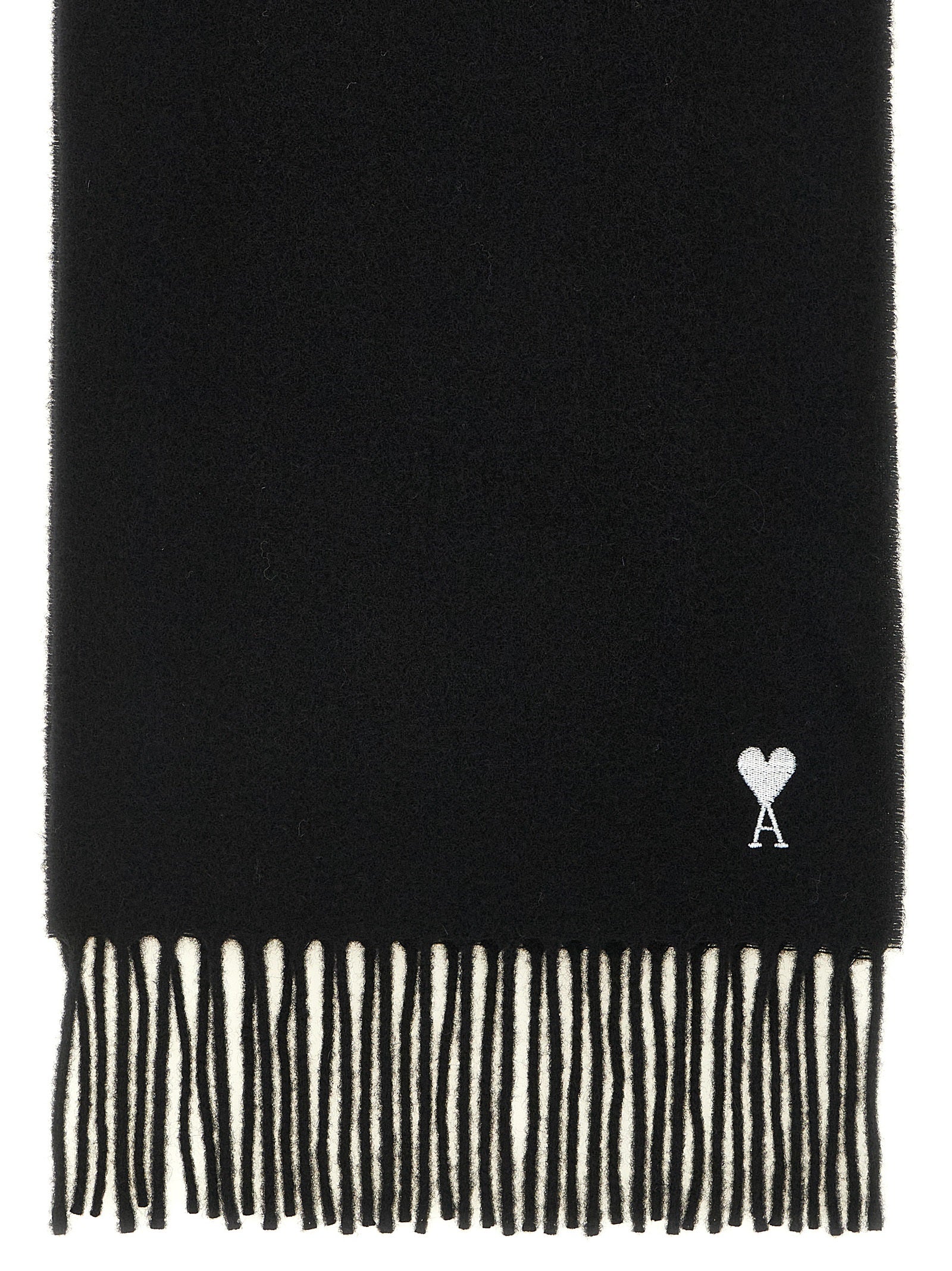 Ami Paris Black Wool  Scarf