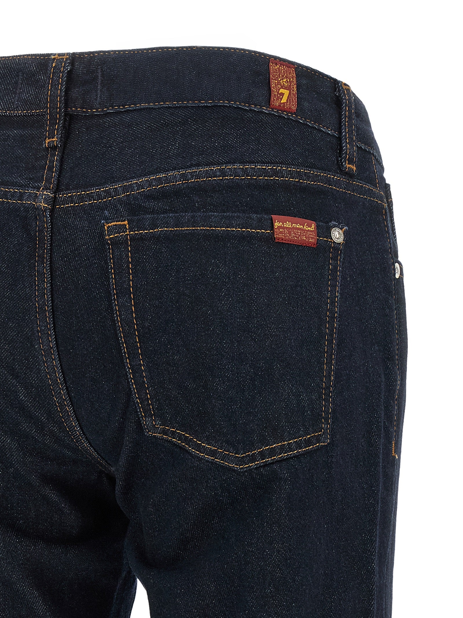 7 For All Mankind Blue Cotton Bootcut Women's Jeans