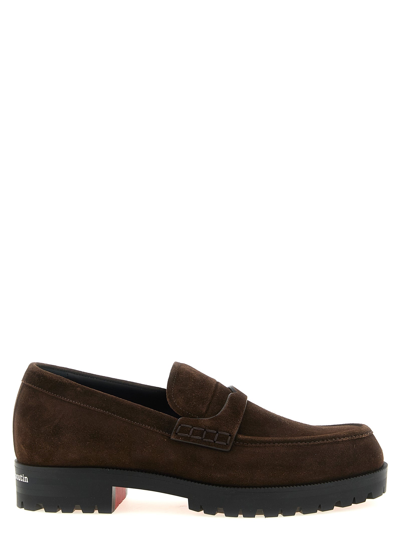 Christian Louboutin Brown Calfskin Slip-On Men's Loafers