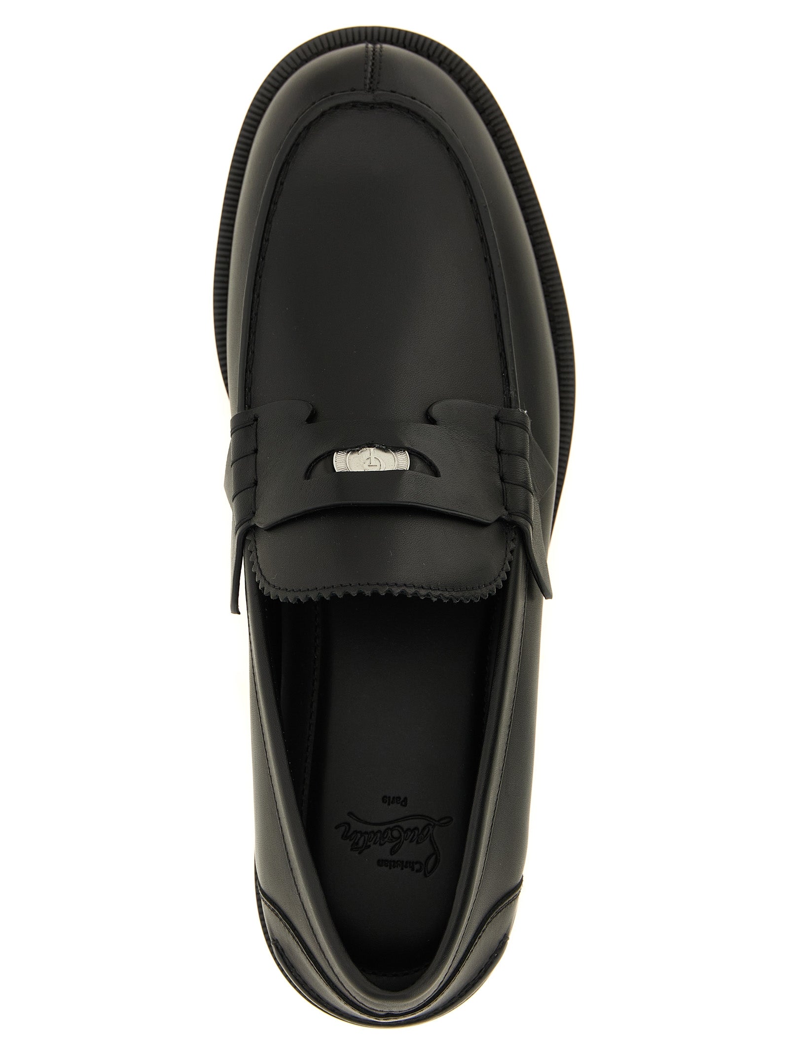 Christian Louboutin Black Calfskin Slip-On Men's Loafers