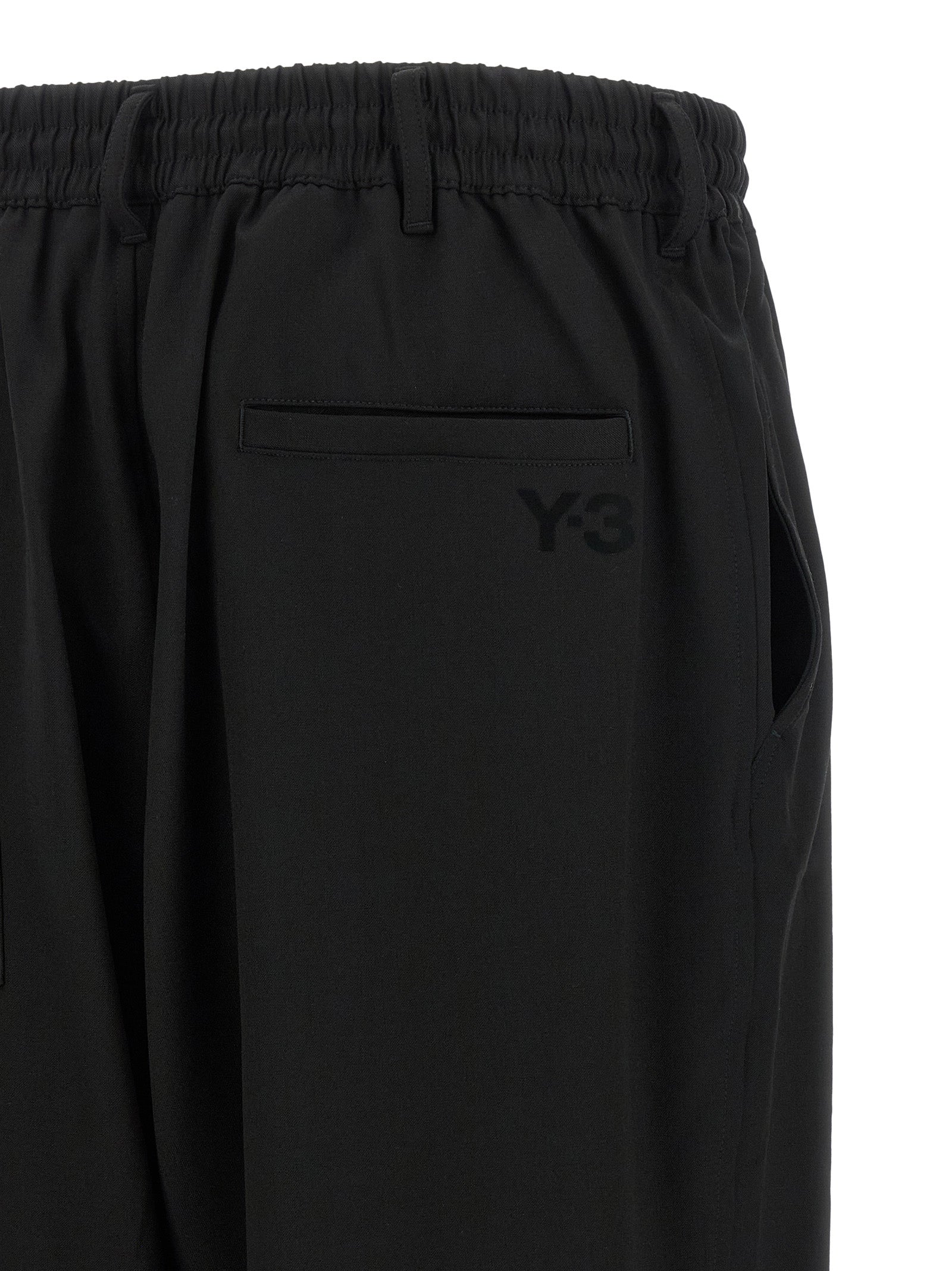 Y-3 Black Wool Casual Men's Pants