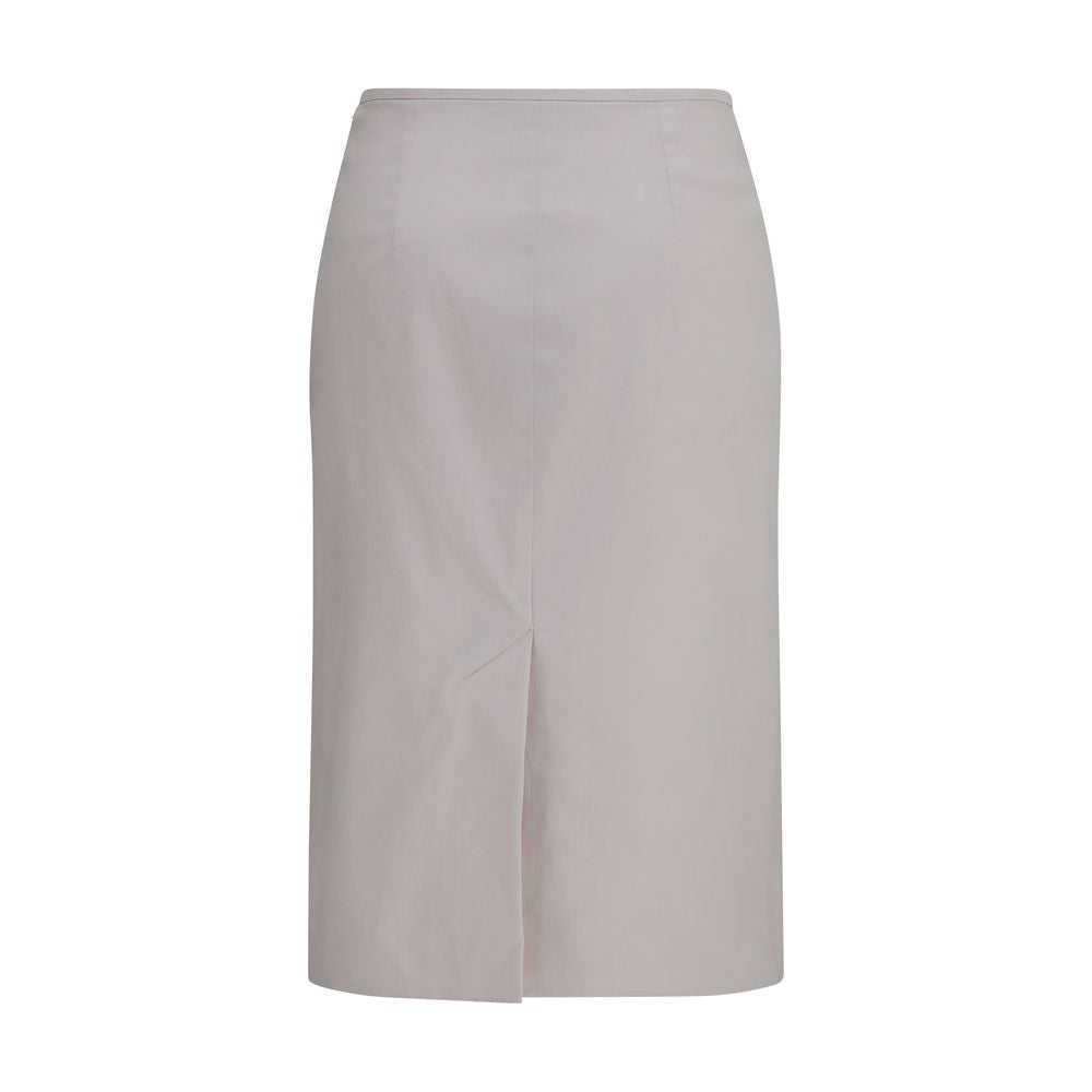 Miu Miu Gray Cotton Midi Women's Skirt