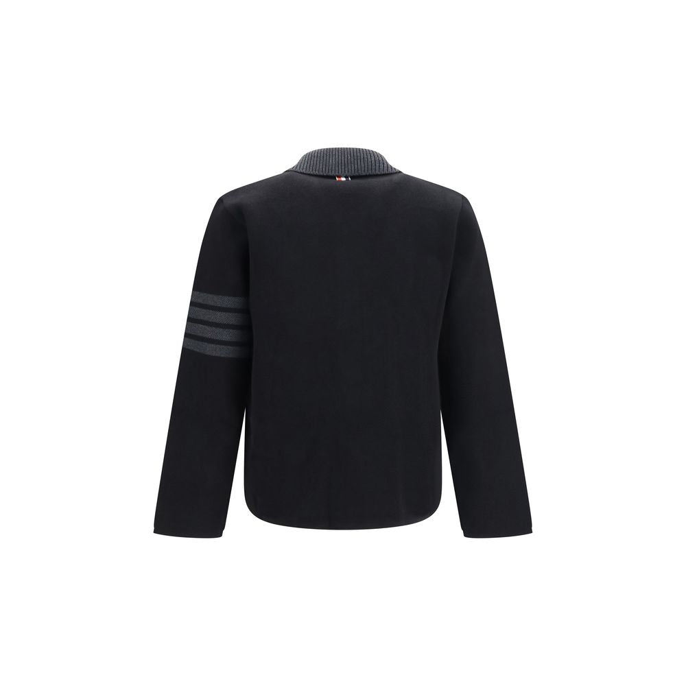 Thom Browne Black Wool Oves Aries Biker Men's Jacket