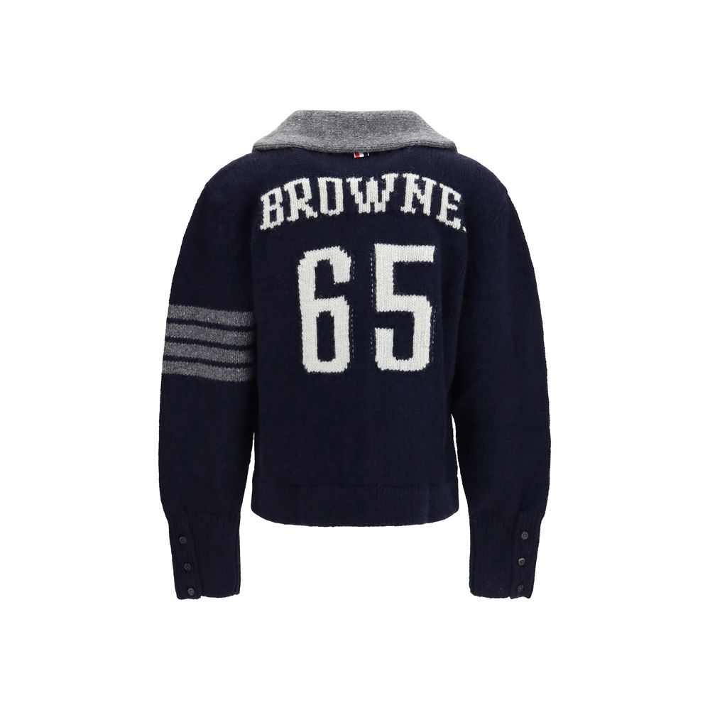 Thom Browne Blue Wool Oves Aries Men's Cardigan