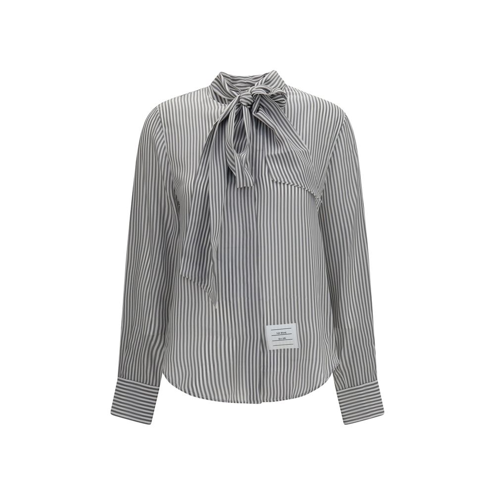 Thom Browne Gray Silk Pattern Women's Shirt