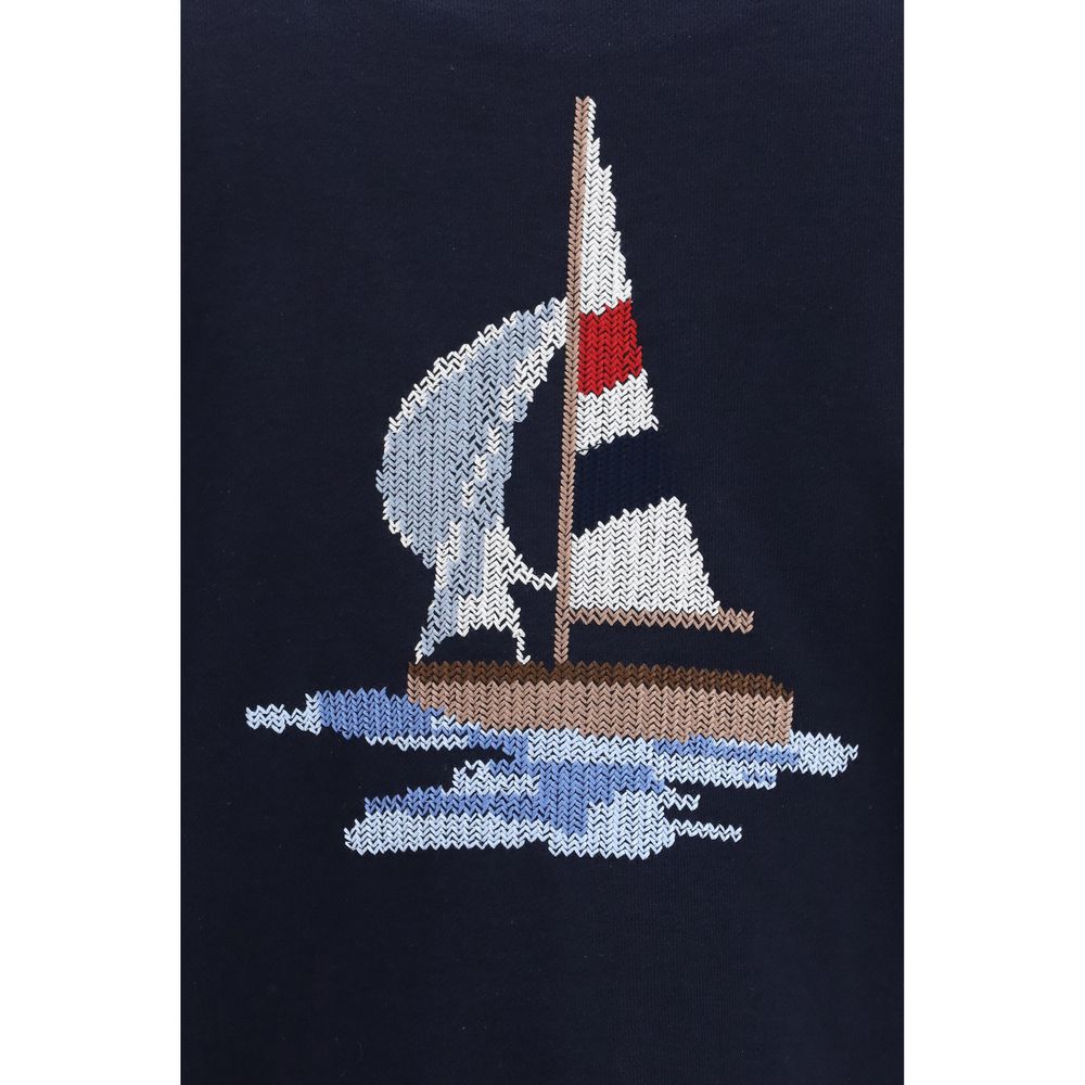 Thom Browne Blue Cotton Men's Cardigan