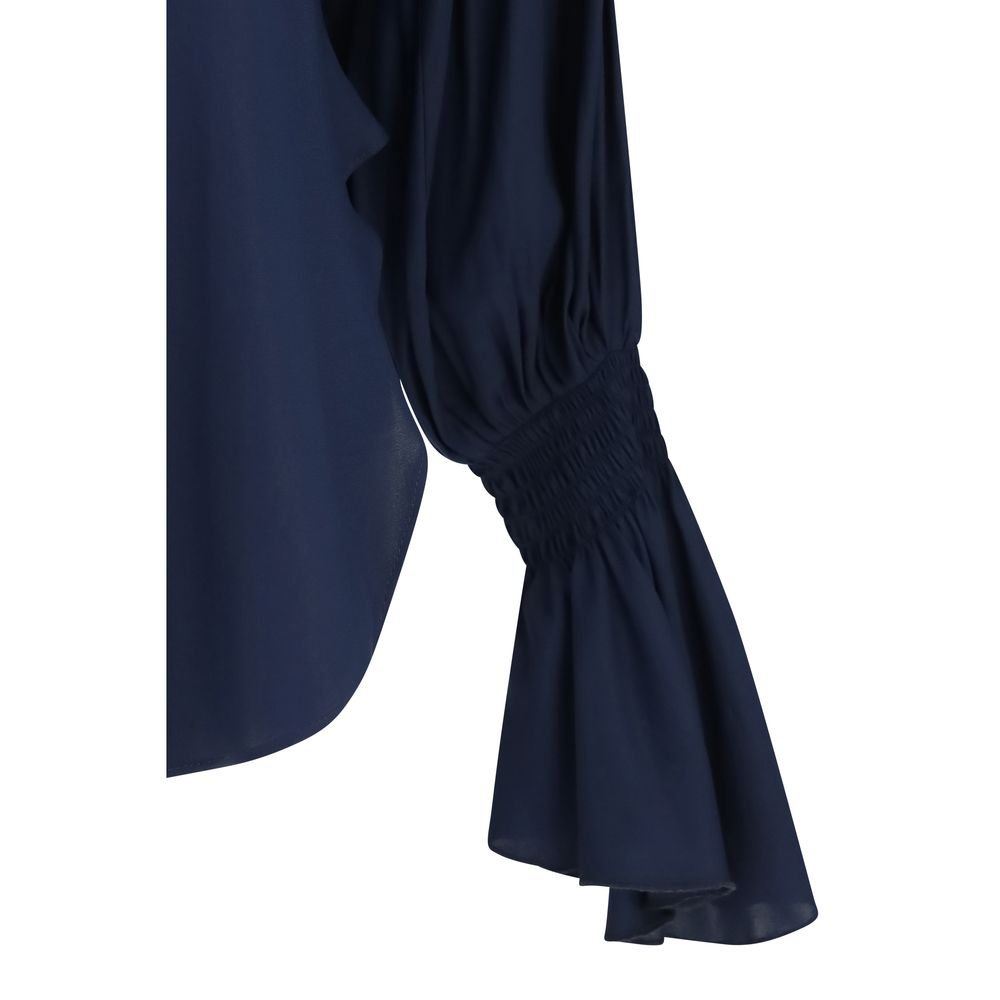 Ella Blue Silk Women's Shirt