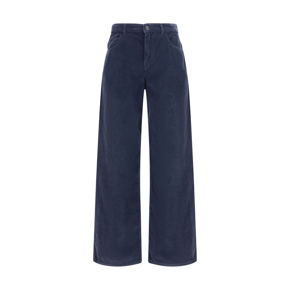The Row Blue Cotton Casual Women's Pants