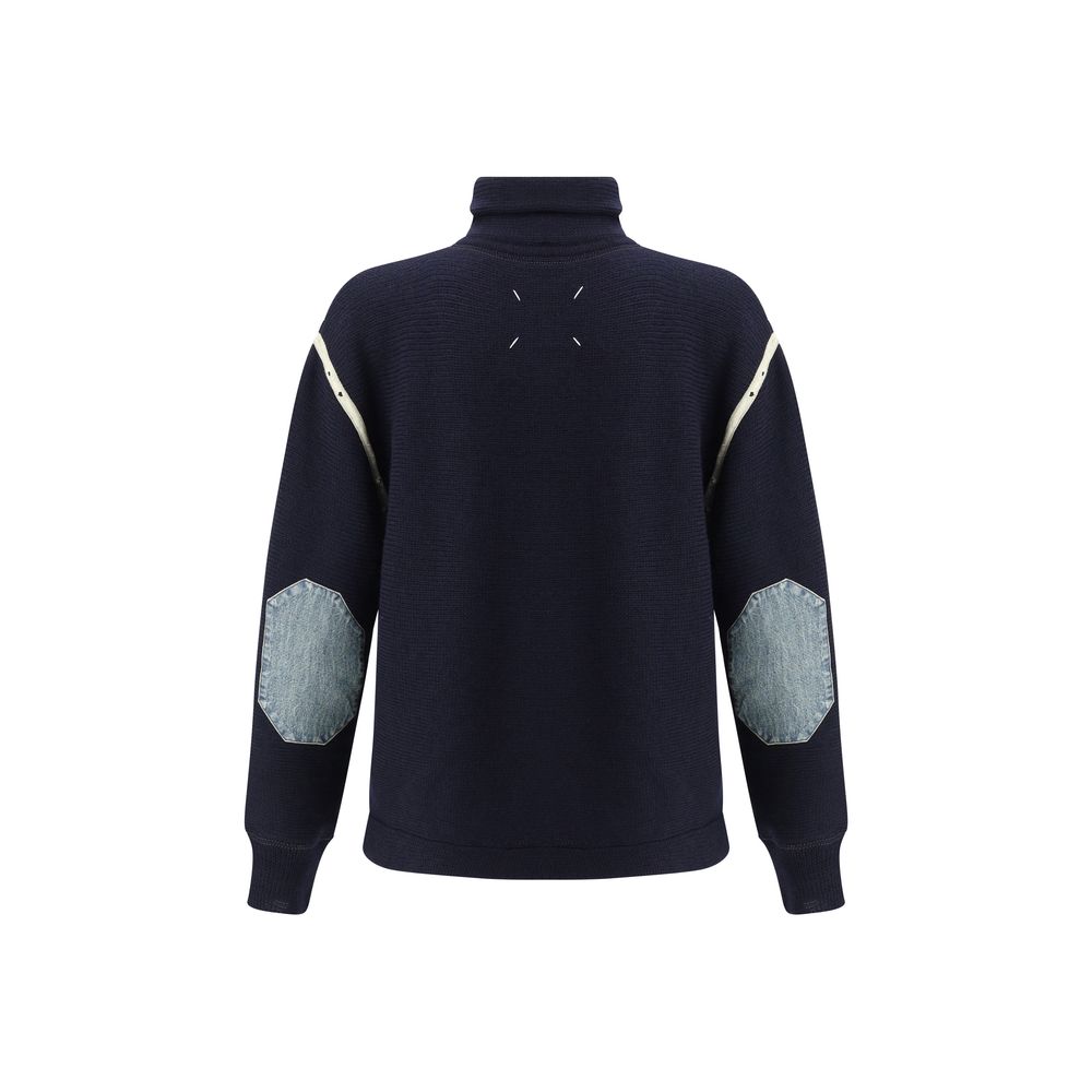 Maison Margiela Blue Wool Oves Aries Men's Sweatshirt