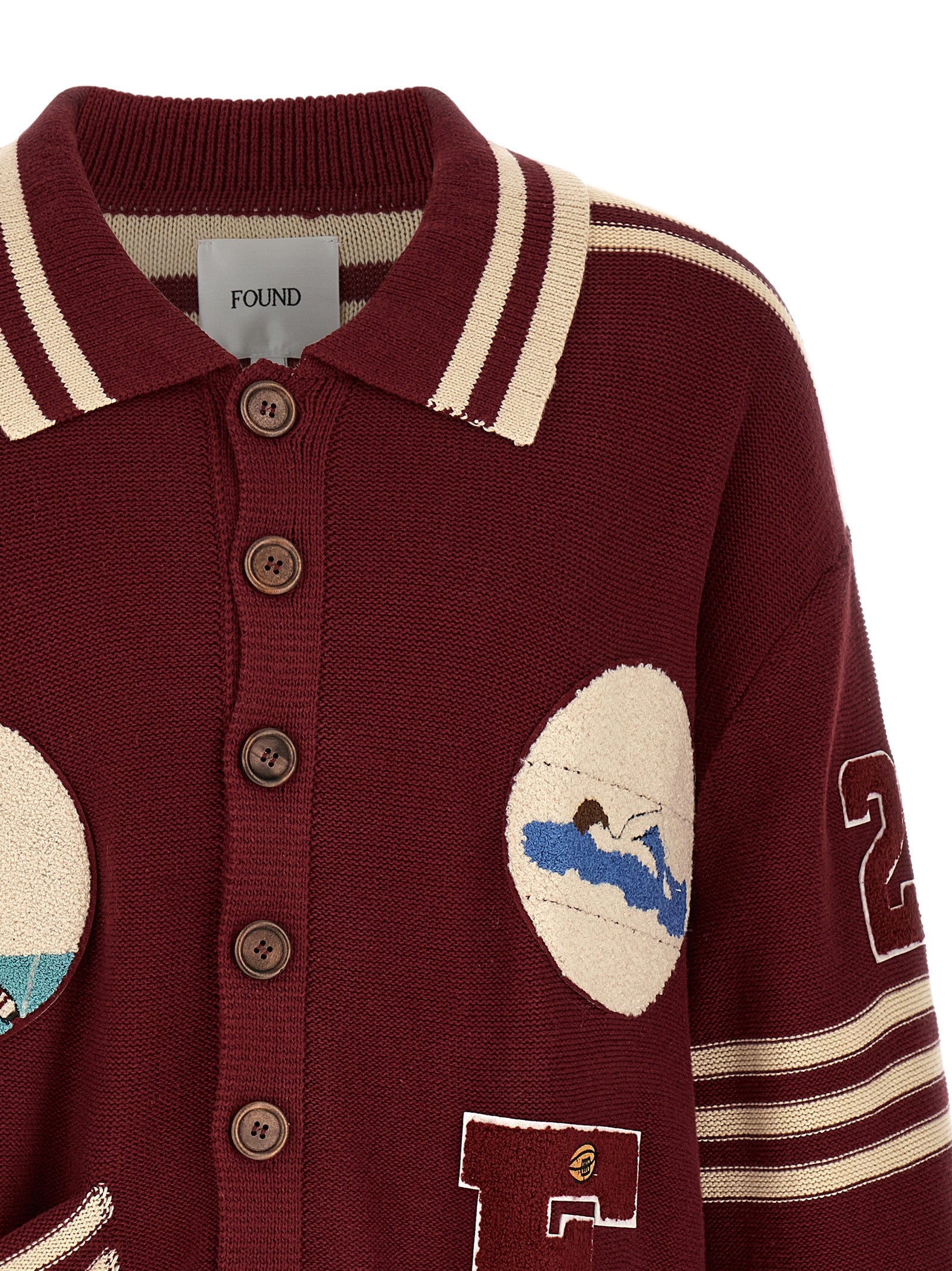 FOUND Bordeaux Cotton Men's Cardigan