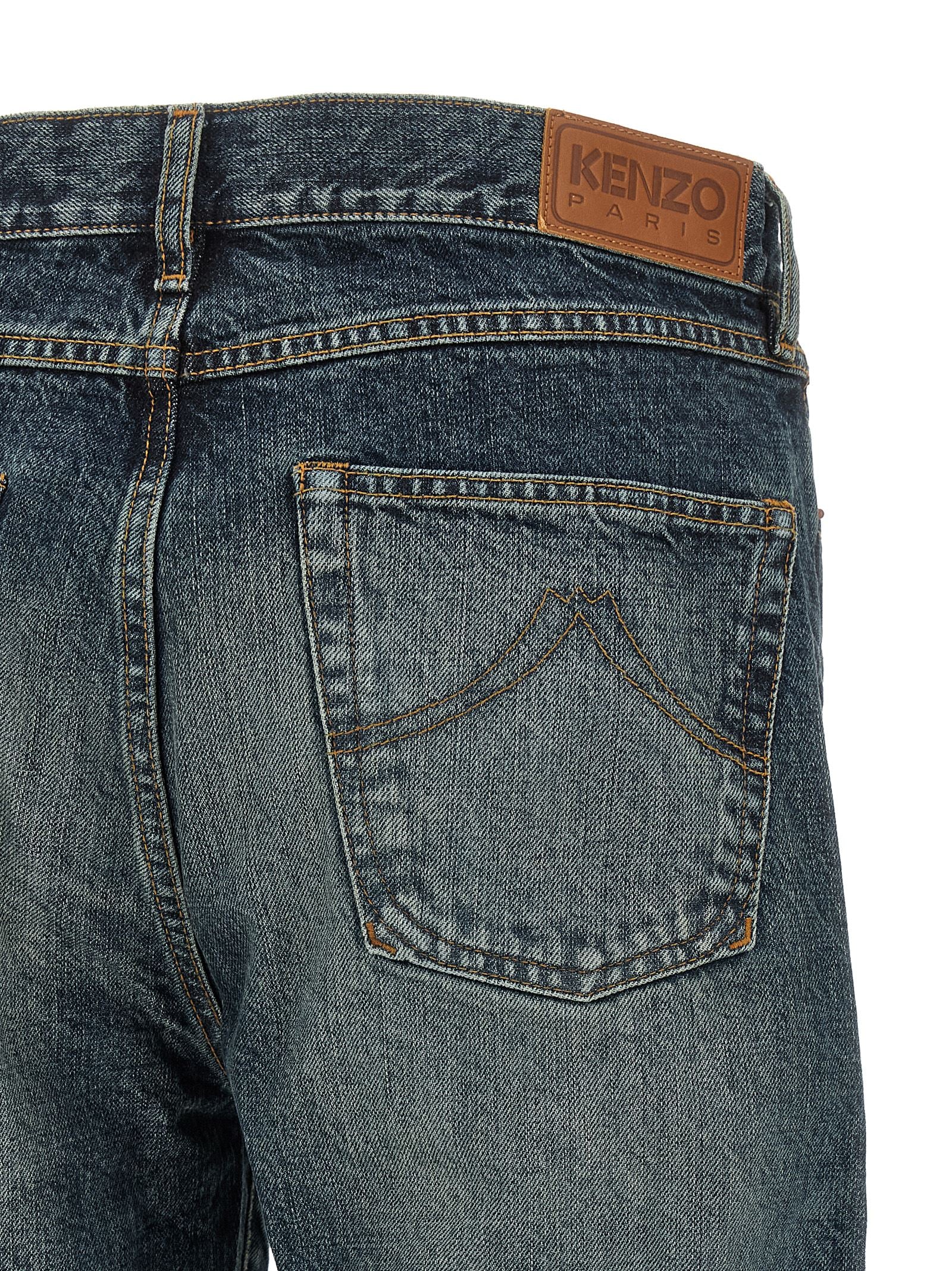 Kenzo Blue Cotton Straight-Leg Men's Jeans