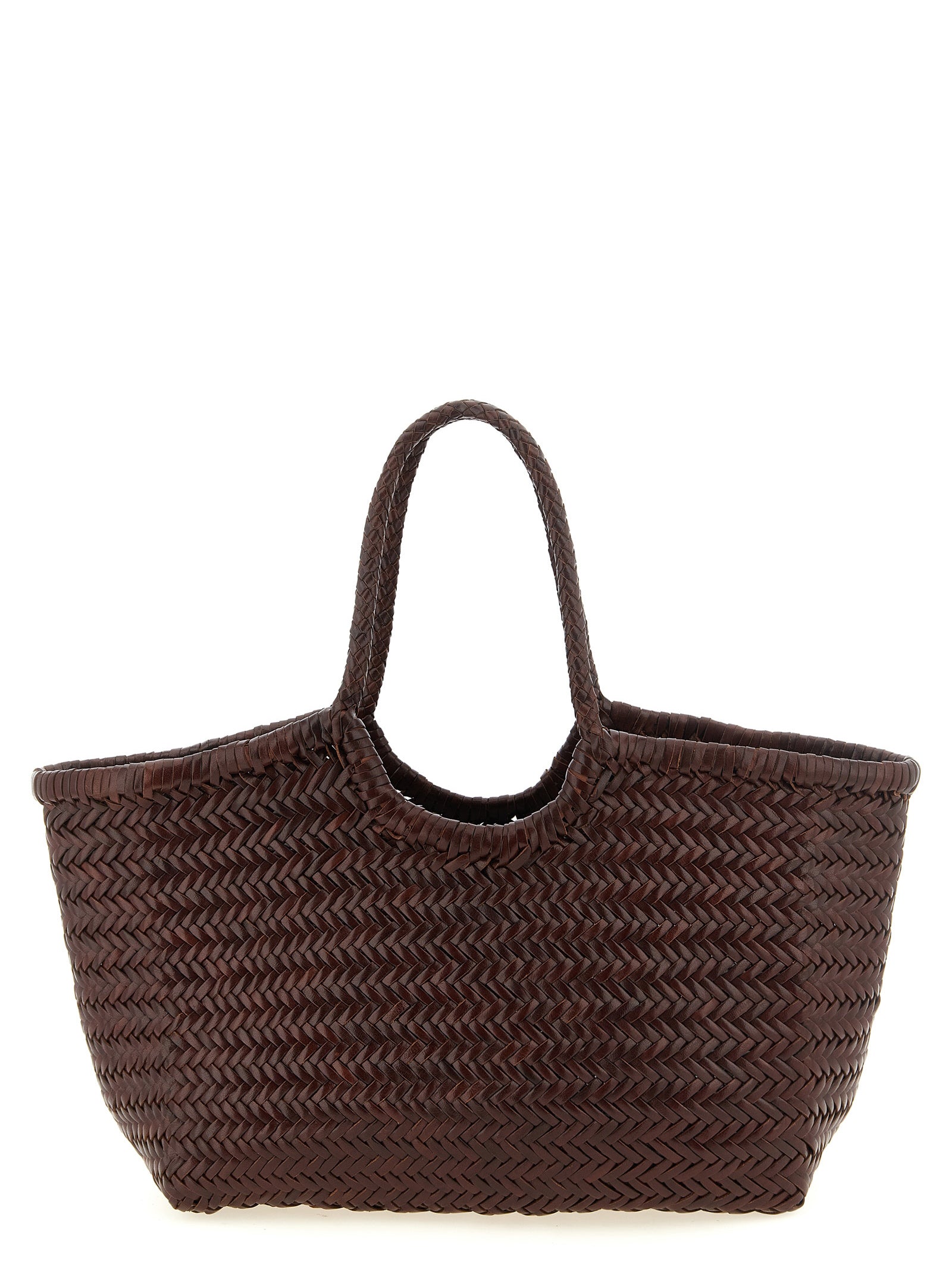 Dragon Diffusion Brown Cowhide Shoulder Women's Bag