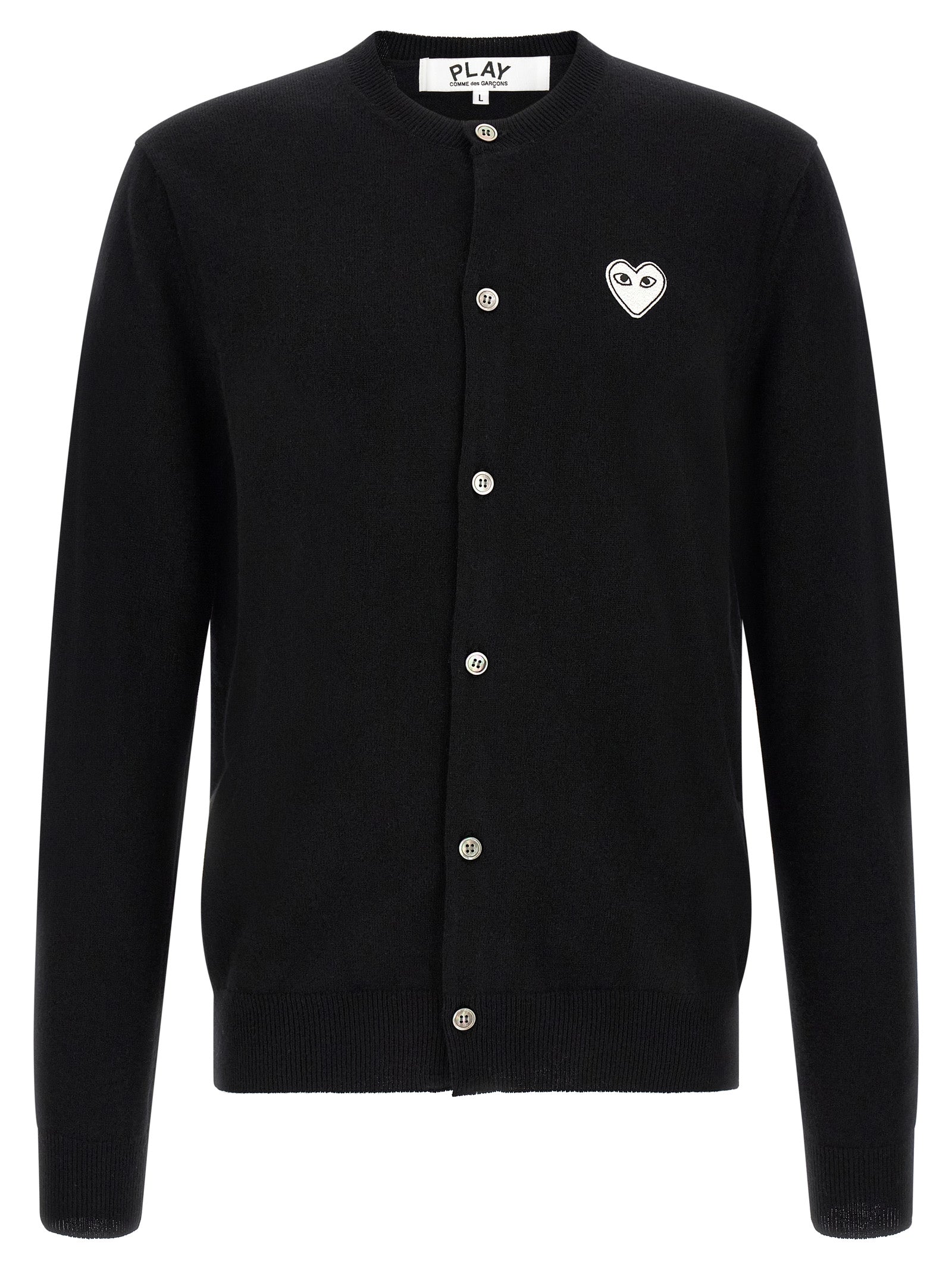 Comme Des Garçons Play Black Wool Men's Cardigan
