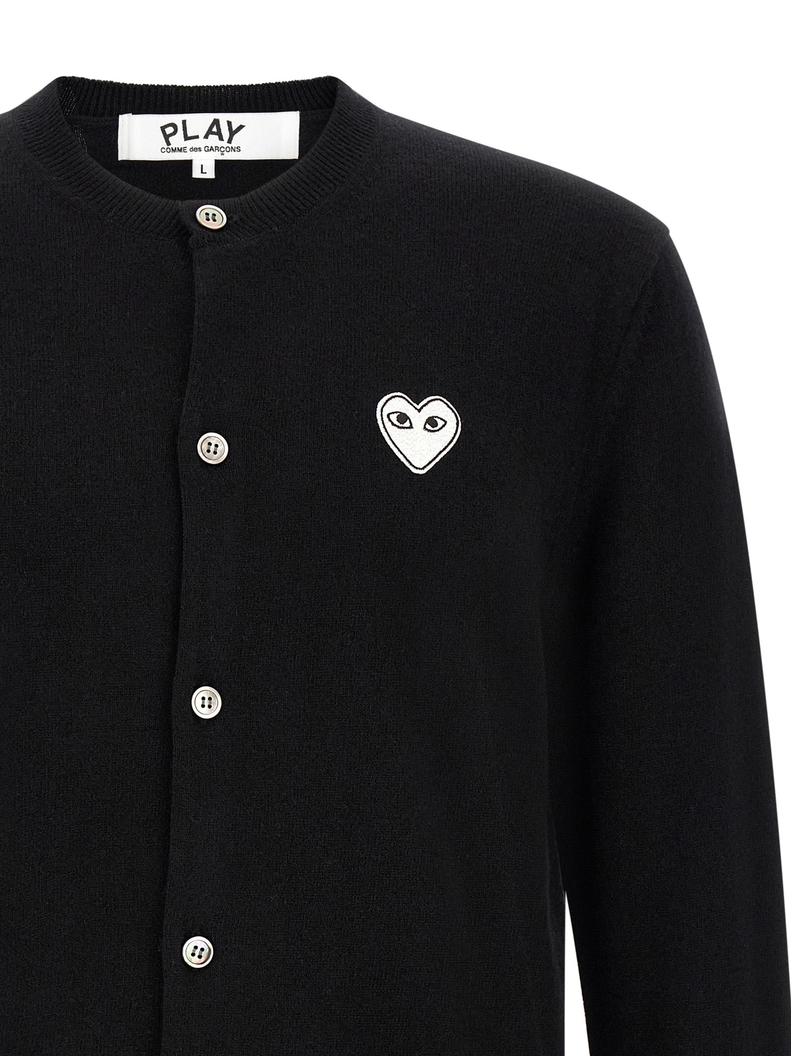 Comme Des Garçons Play Black Wool Men's Cardigan