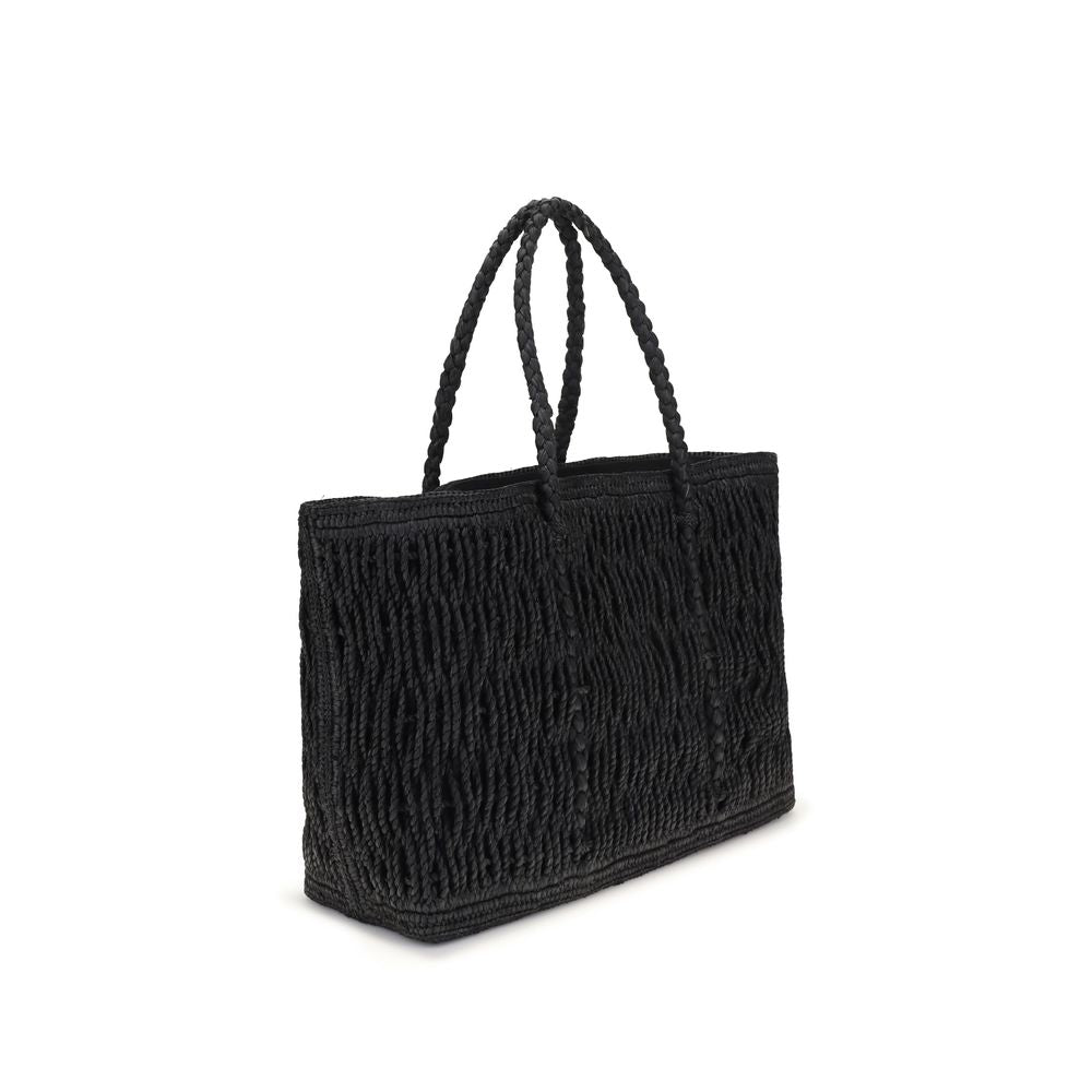 The Row Black Raffia Shoulder Women's Bag