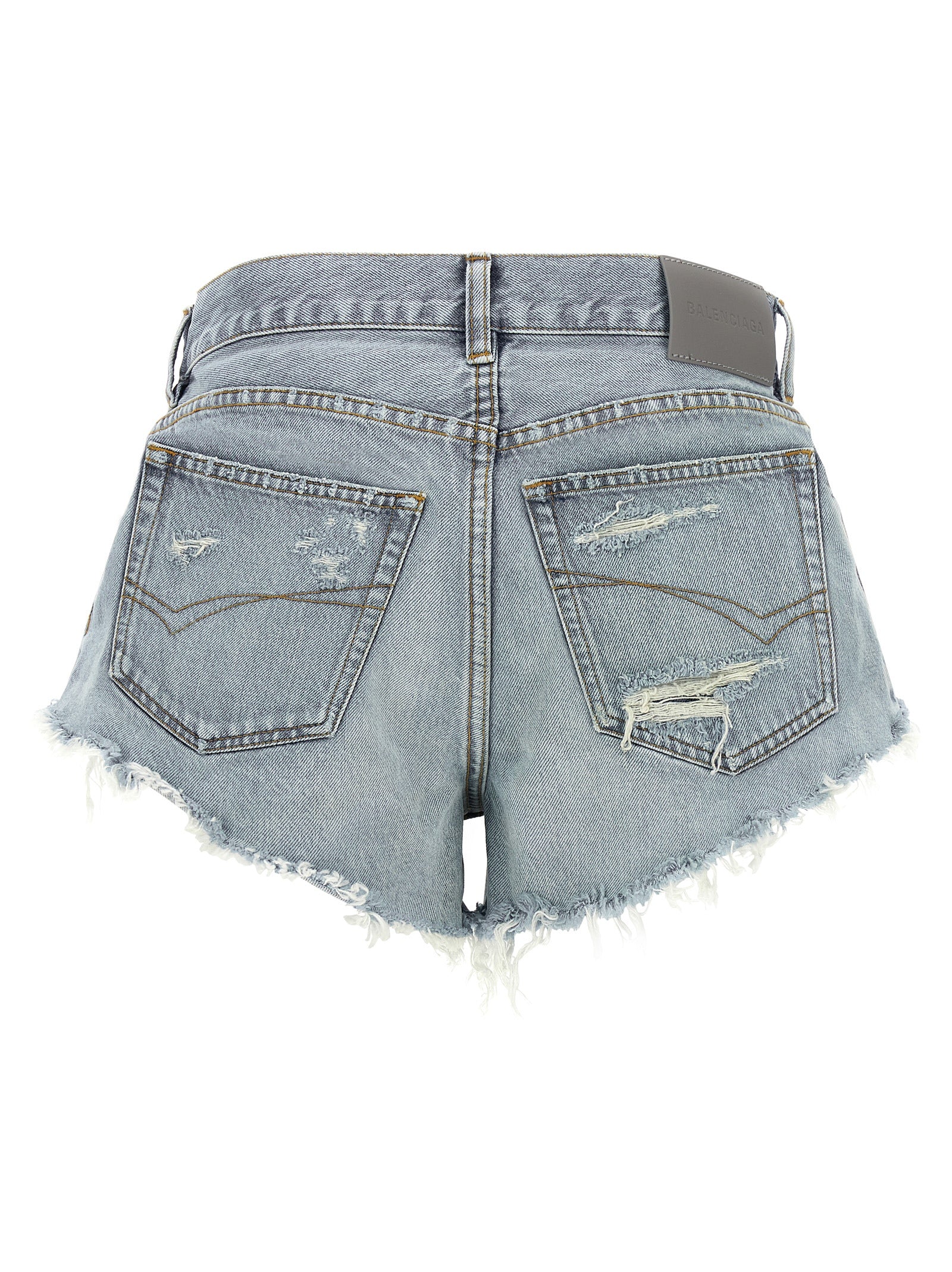 Balenciaga Blue Cotton Bermuda Women's Shorts