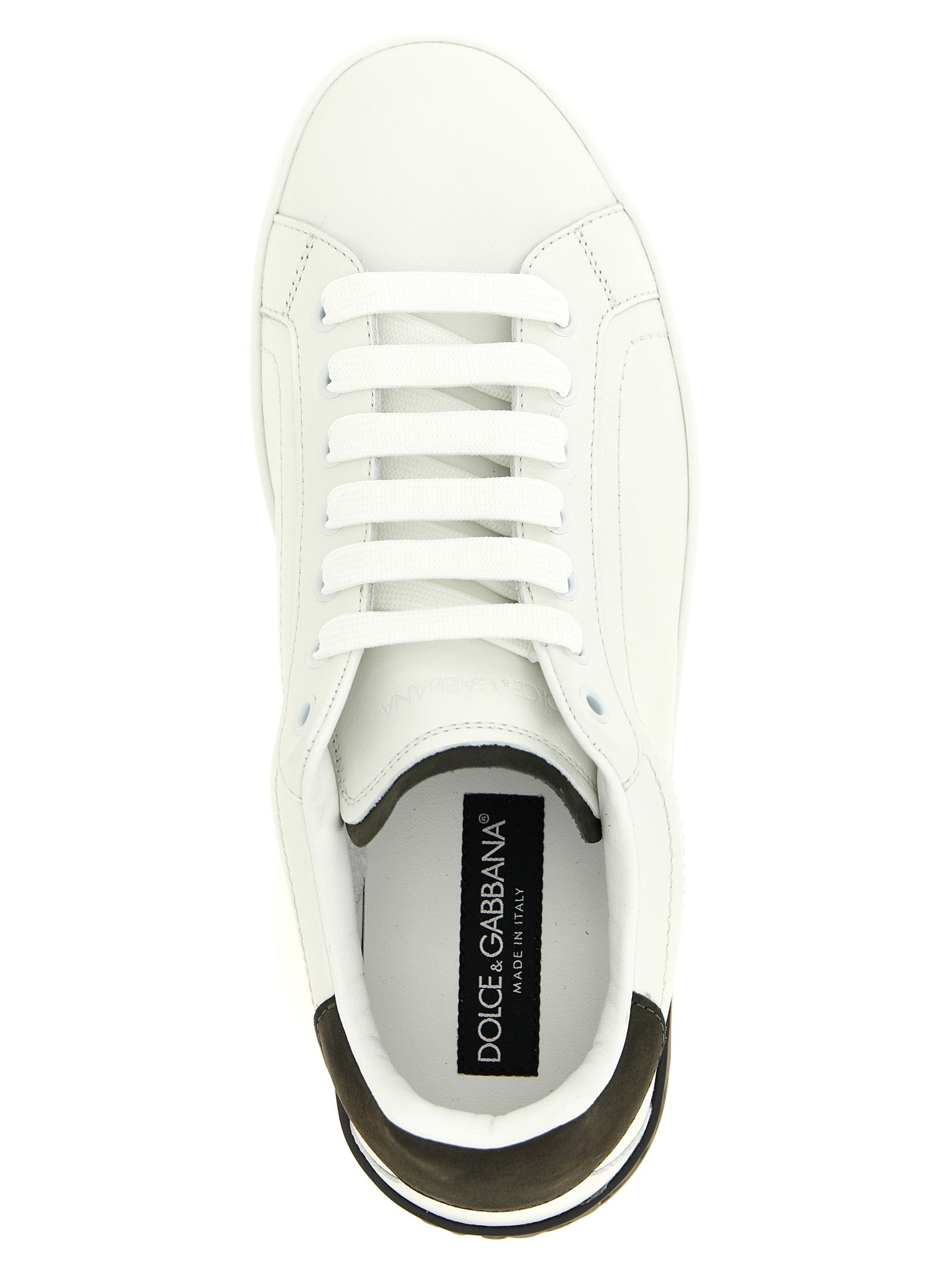 Dolce & Gabbana White Calfskin Low Top Men's Sneakers