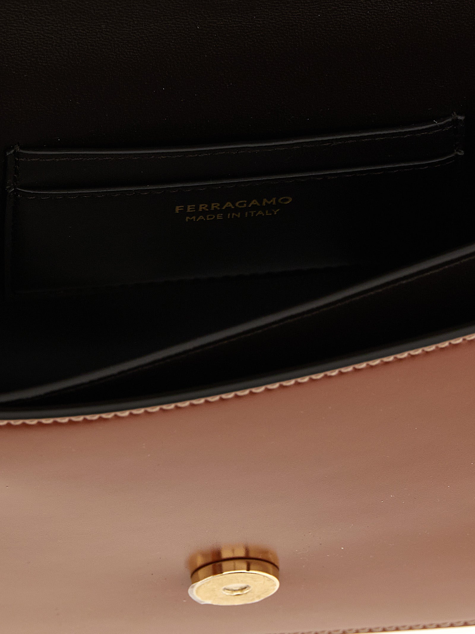Ferragamo Brown Calfskin Crossbody Women's Bag
