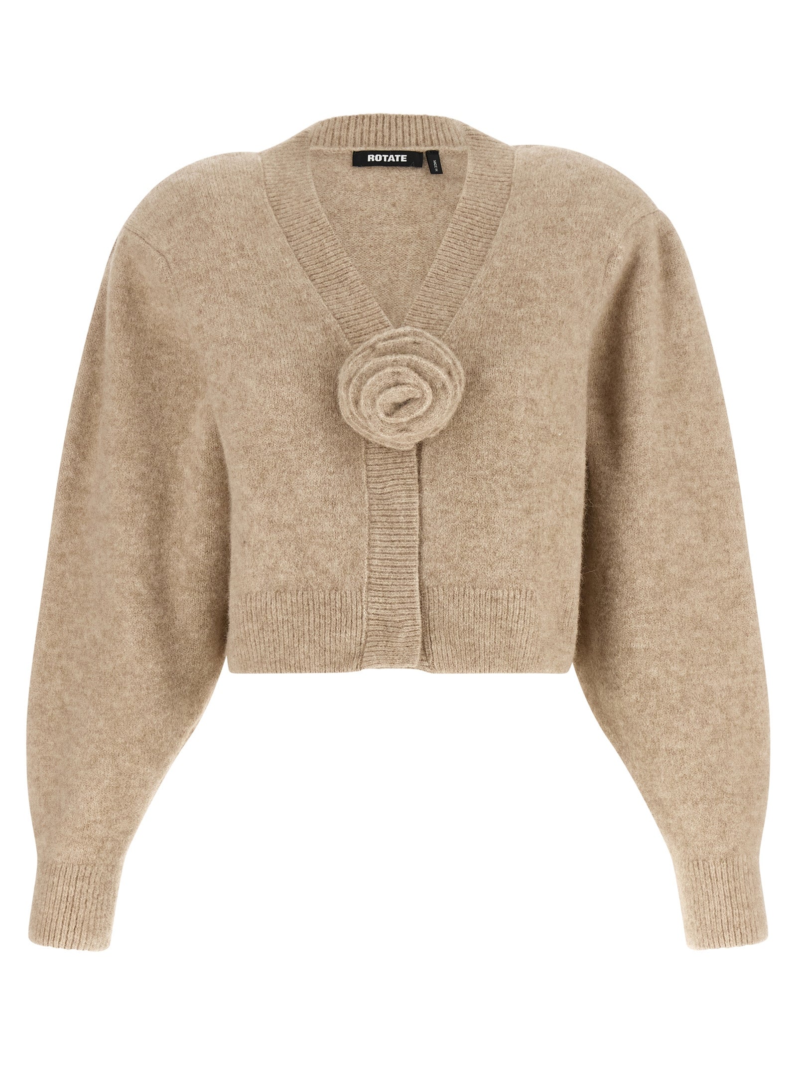 ROTATE BIRGER CHRISTENSEN Beige Wool Women's Cardigan