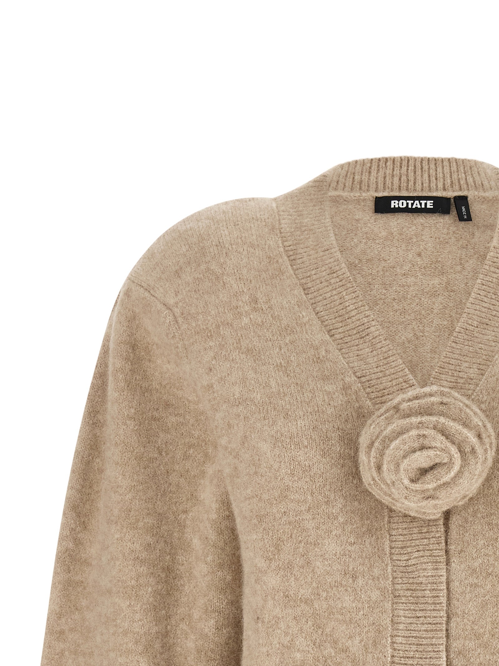 ROTATE BIRGER CHRISTENSEN Beige Wool Women's Cardigan