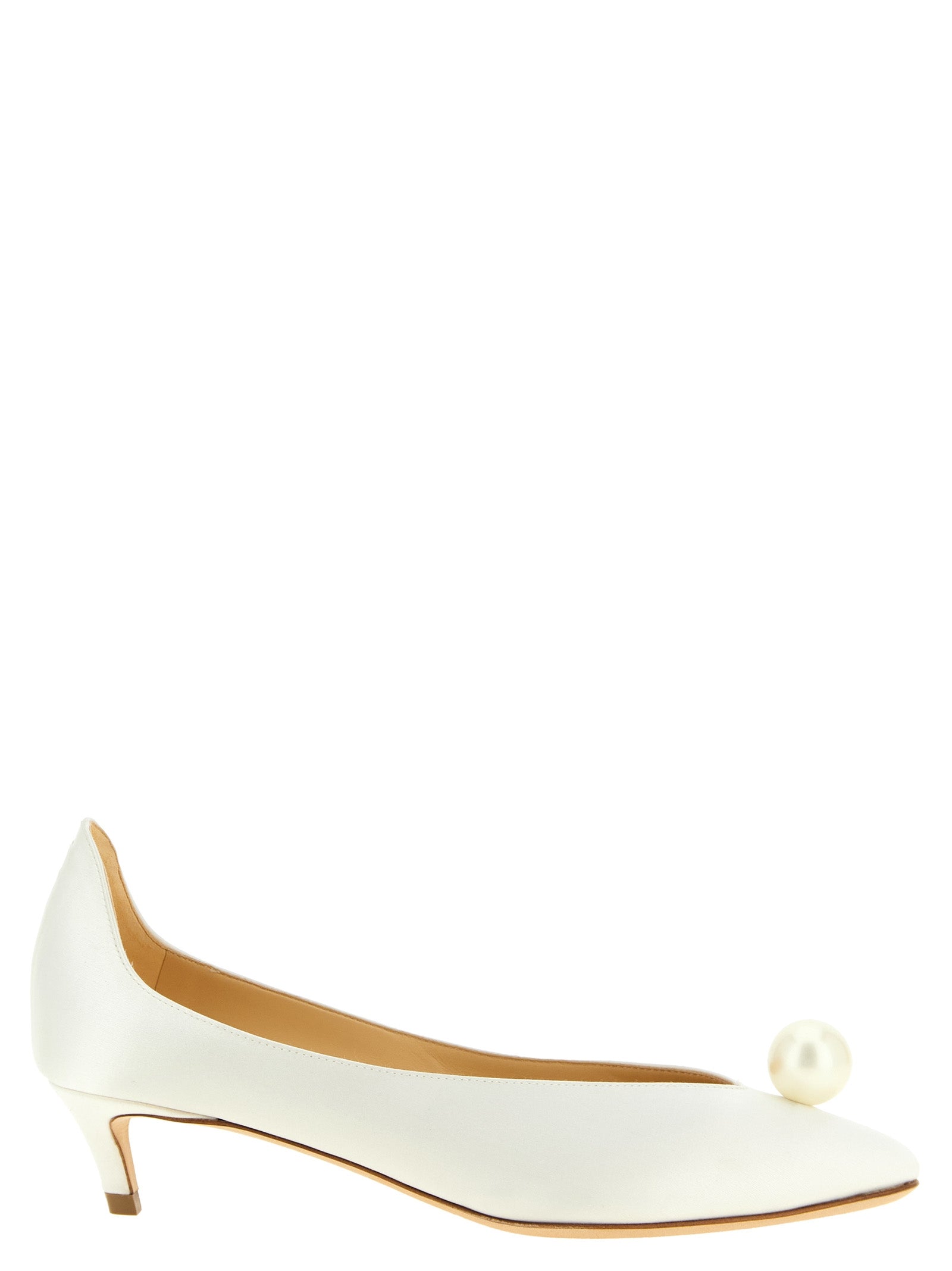 Magda Butrym White Viscose Mid Heel Women's Pumps