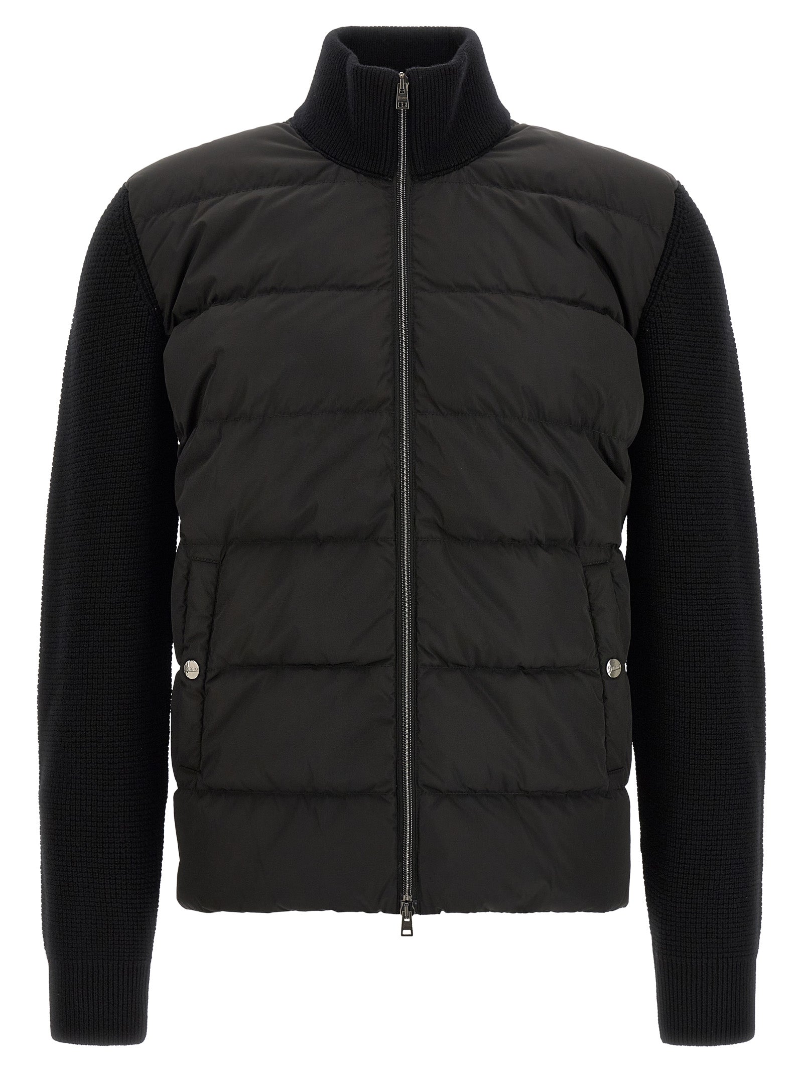 Herno Black Wool Full-Length Men's Jacket