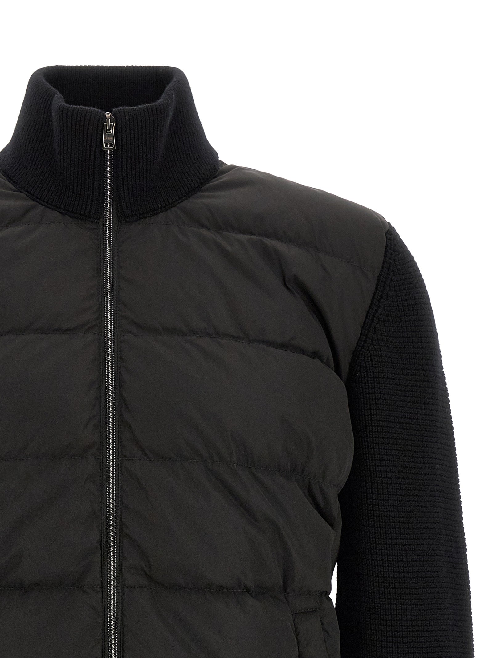 Herno Black Wool Full-Length Men's Jacket