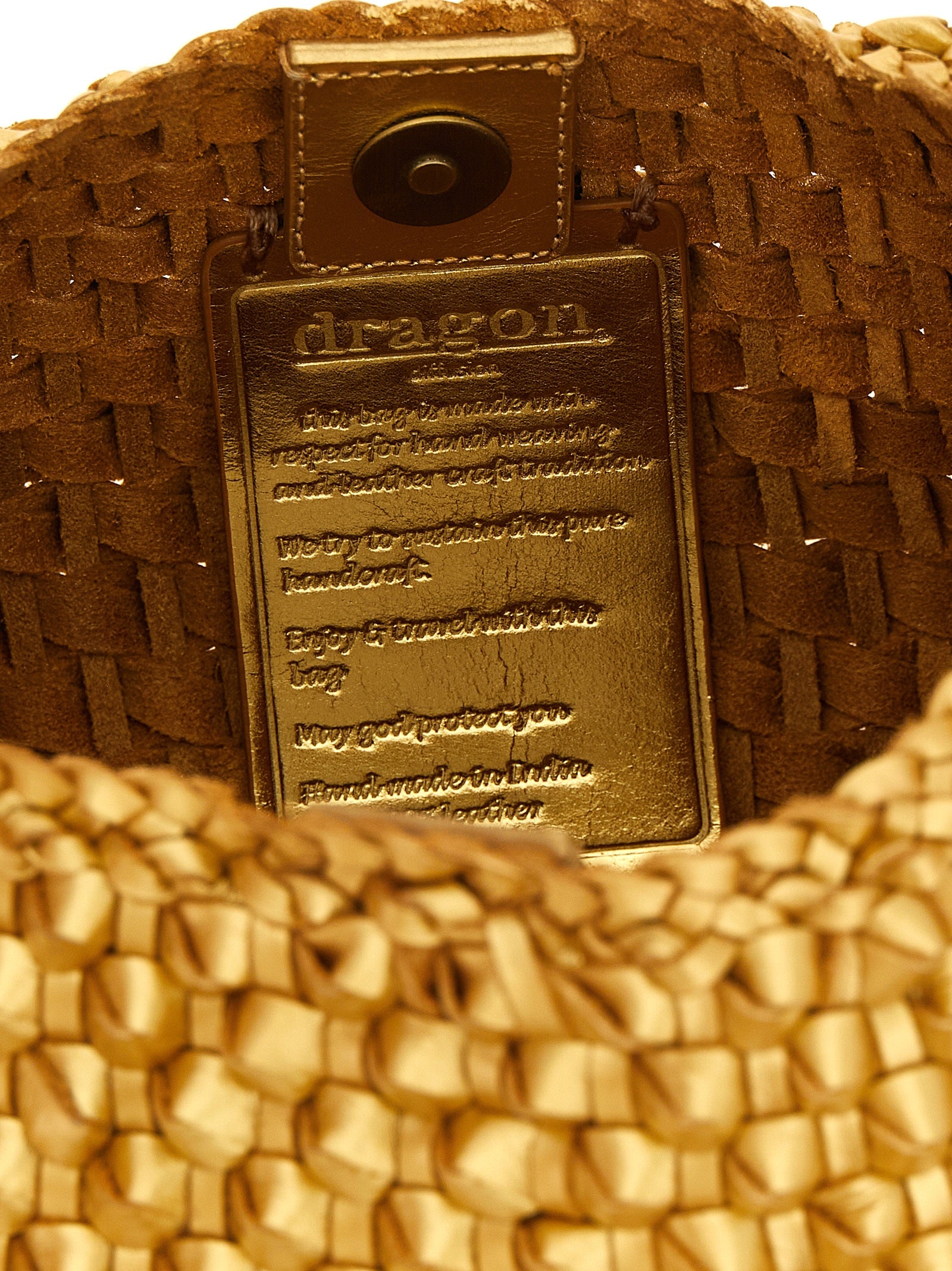 Dragon Diffusion Gold Cowhide Shoulder Women's Bag