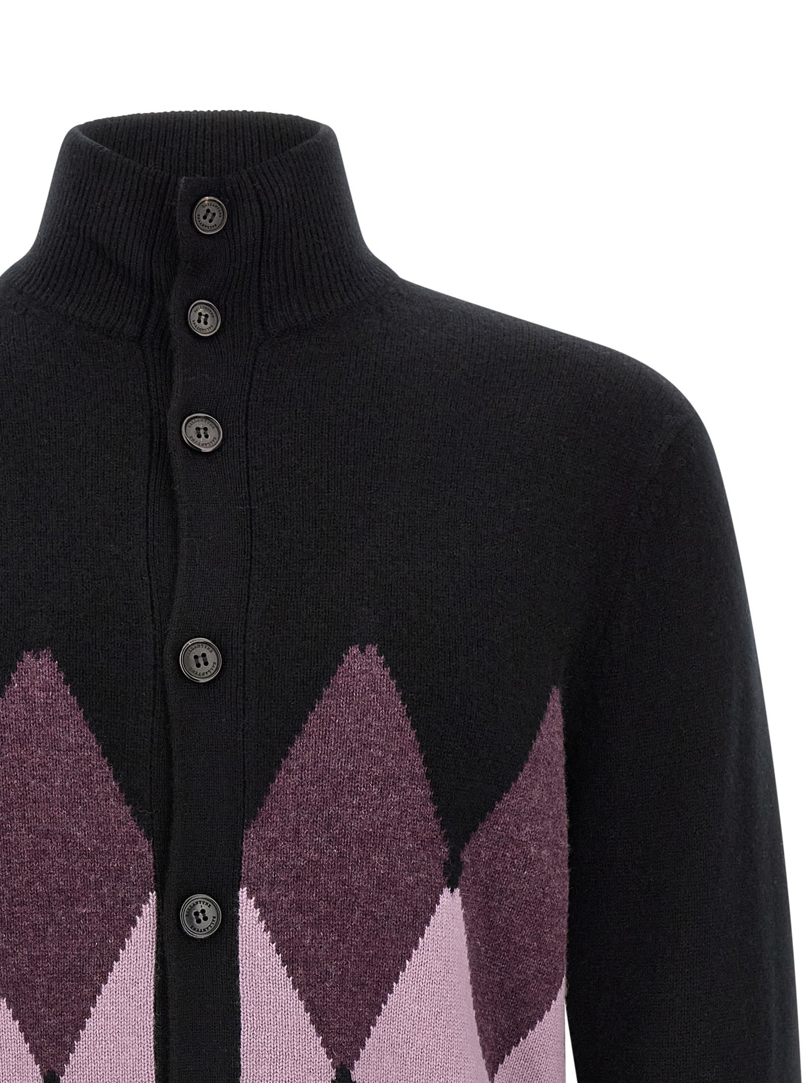 Ballantyne Black Cashmere Men's Cardigan