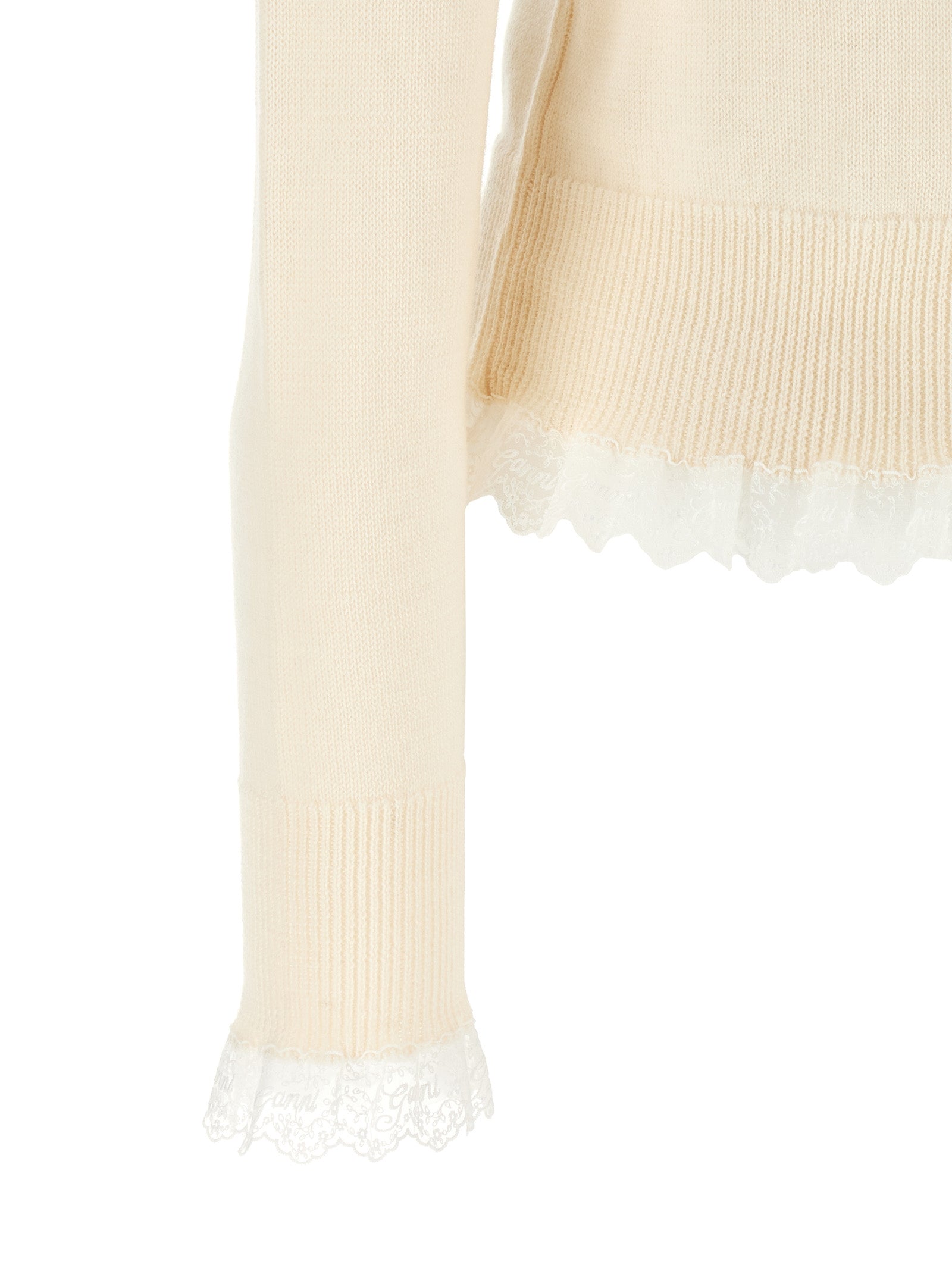 Ganni White Merino Wool Women's Cardigan