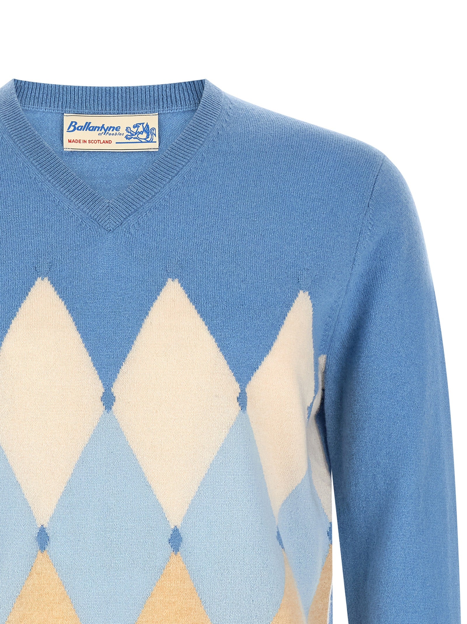 Ballantyne Blue Cashmere Men's Cardigan