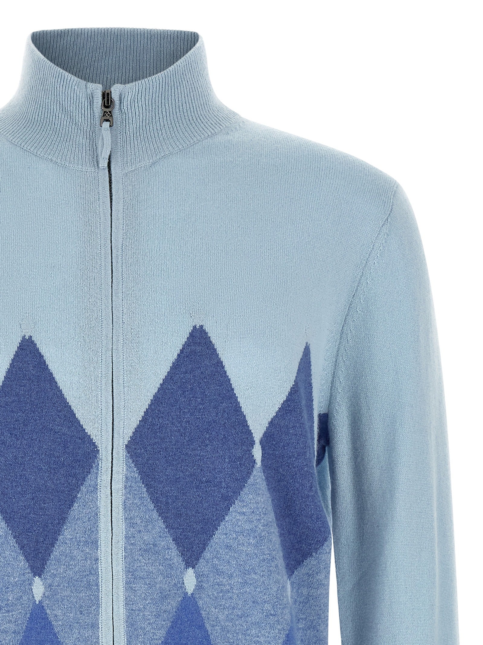 Ballantyne Blue Cashmere Men's Cardigan