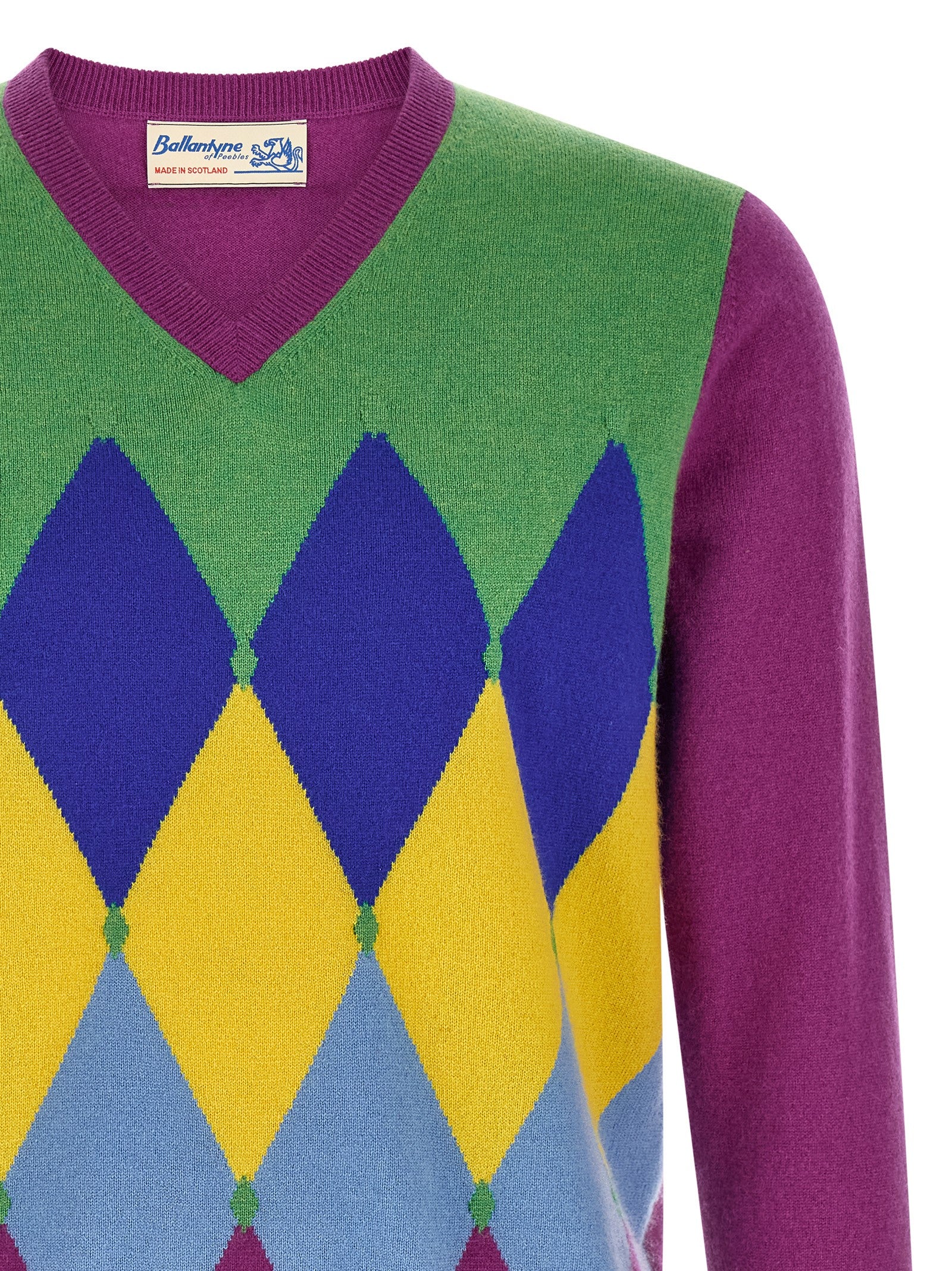 Ballantyne Purple Cashmere Men's Cardigan