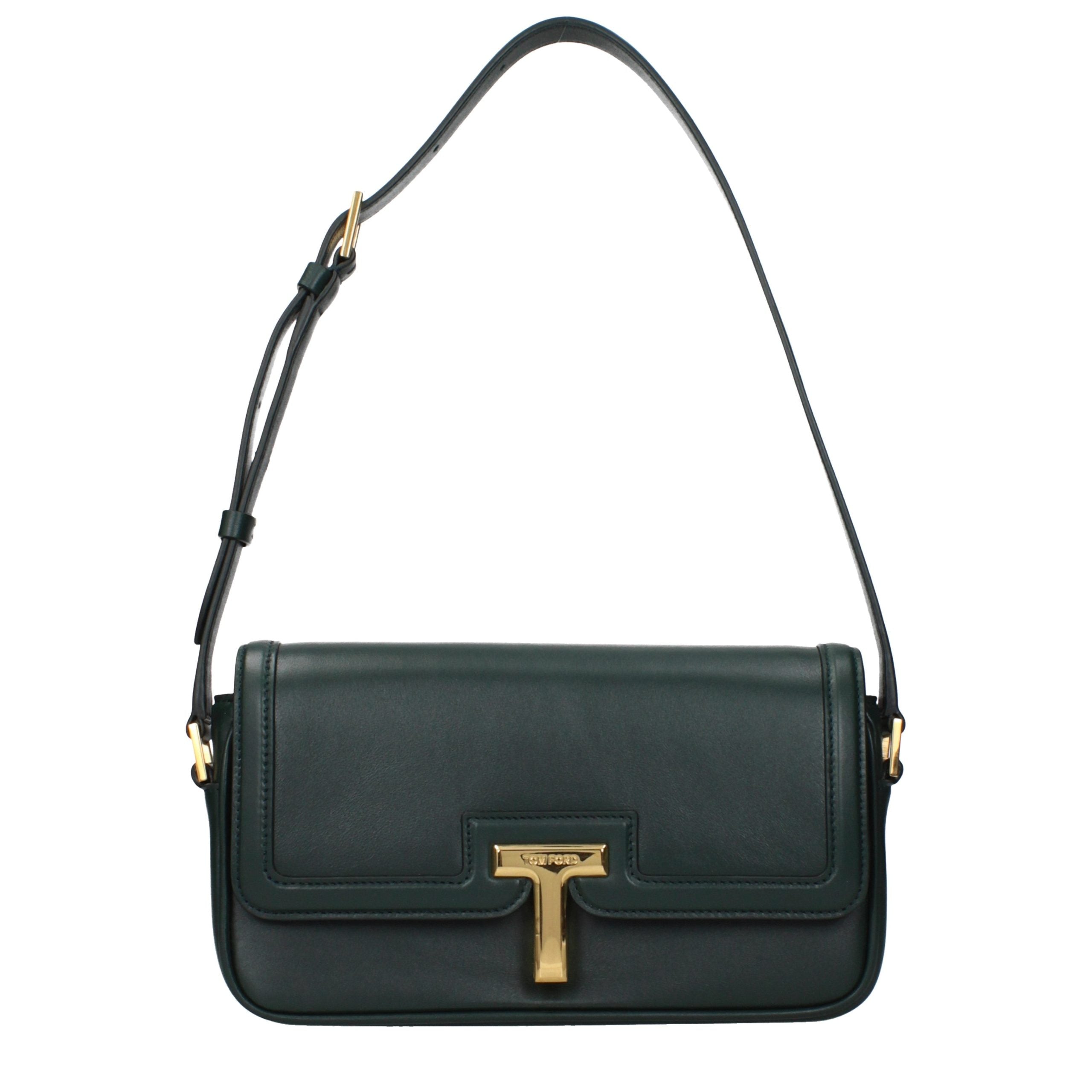 Tom Ford Green Leather Shoulder Women's Bag