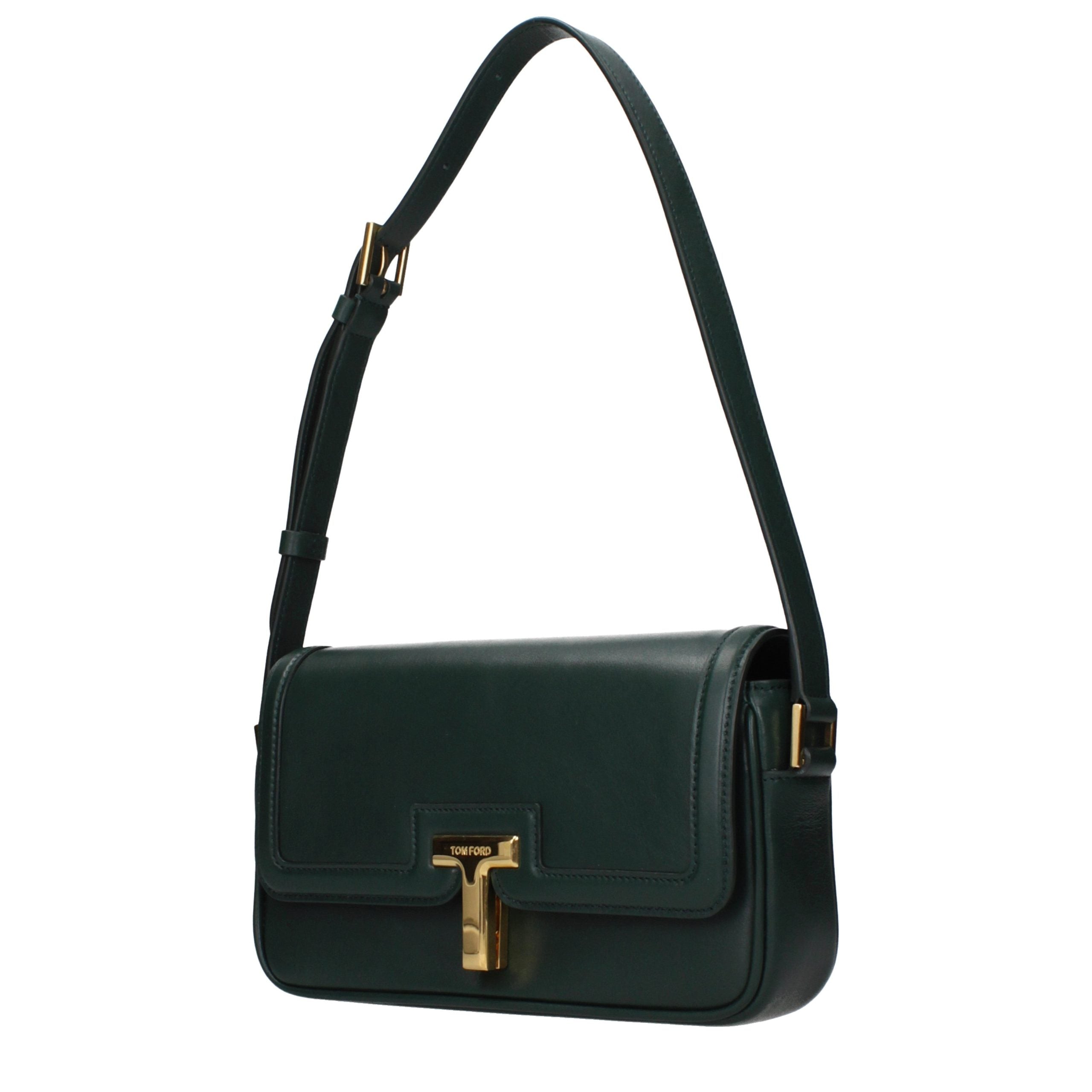Tom Ford Green Leather Shoulder Women's Bag
