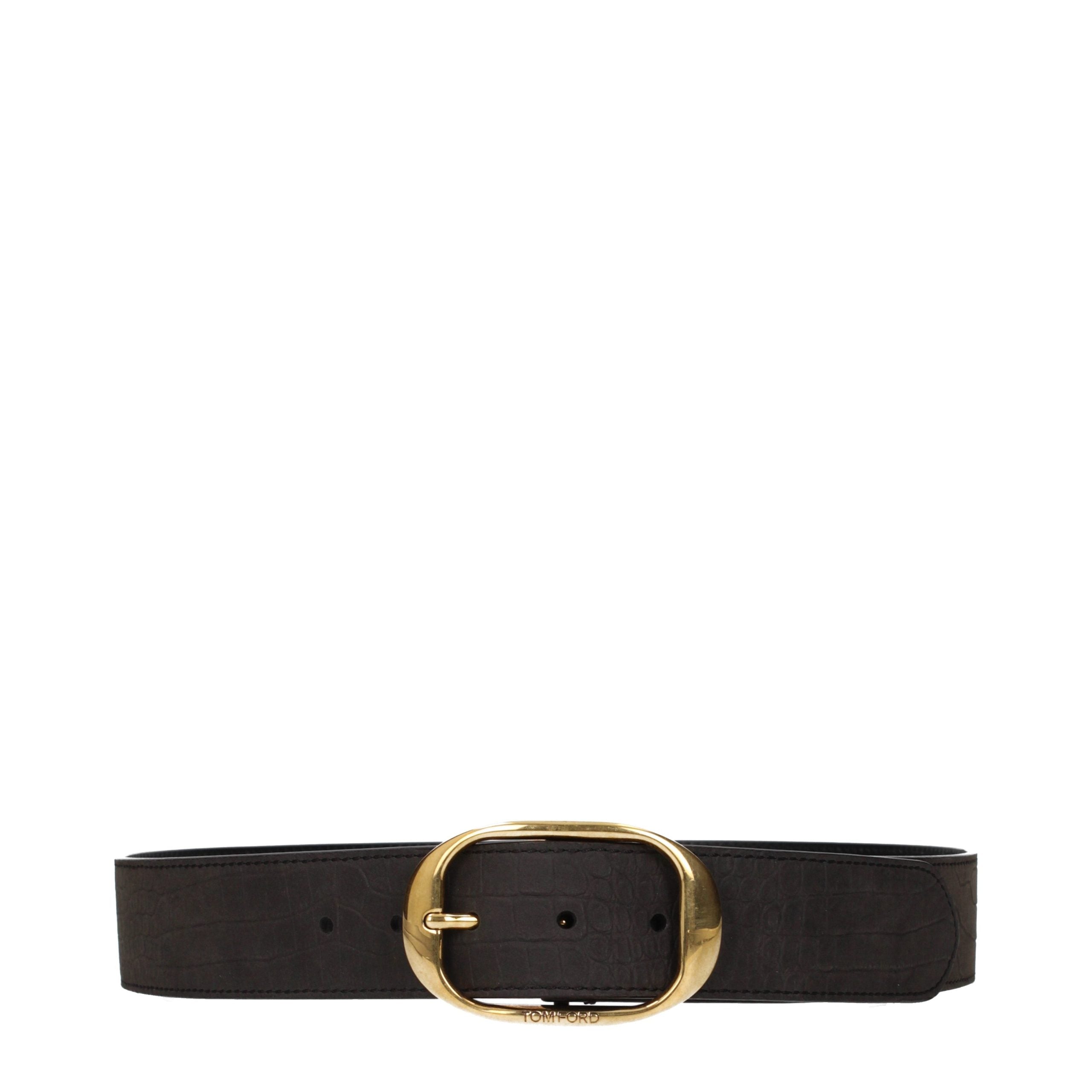 Tom Ford Brown Leather Regular Men's Belt