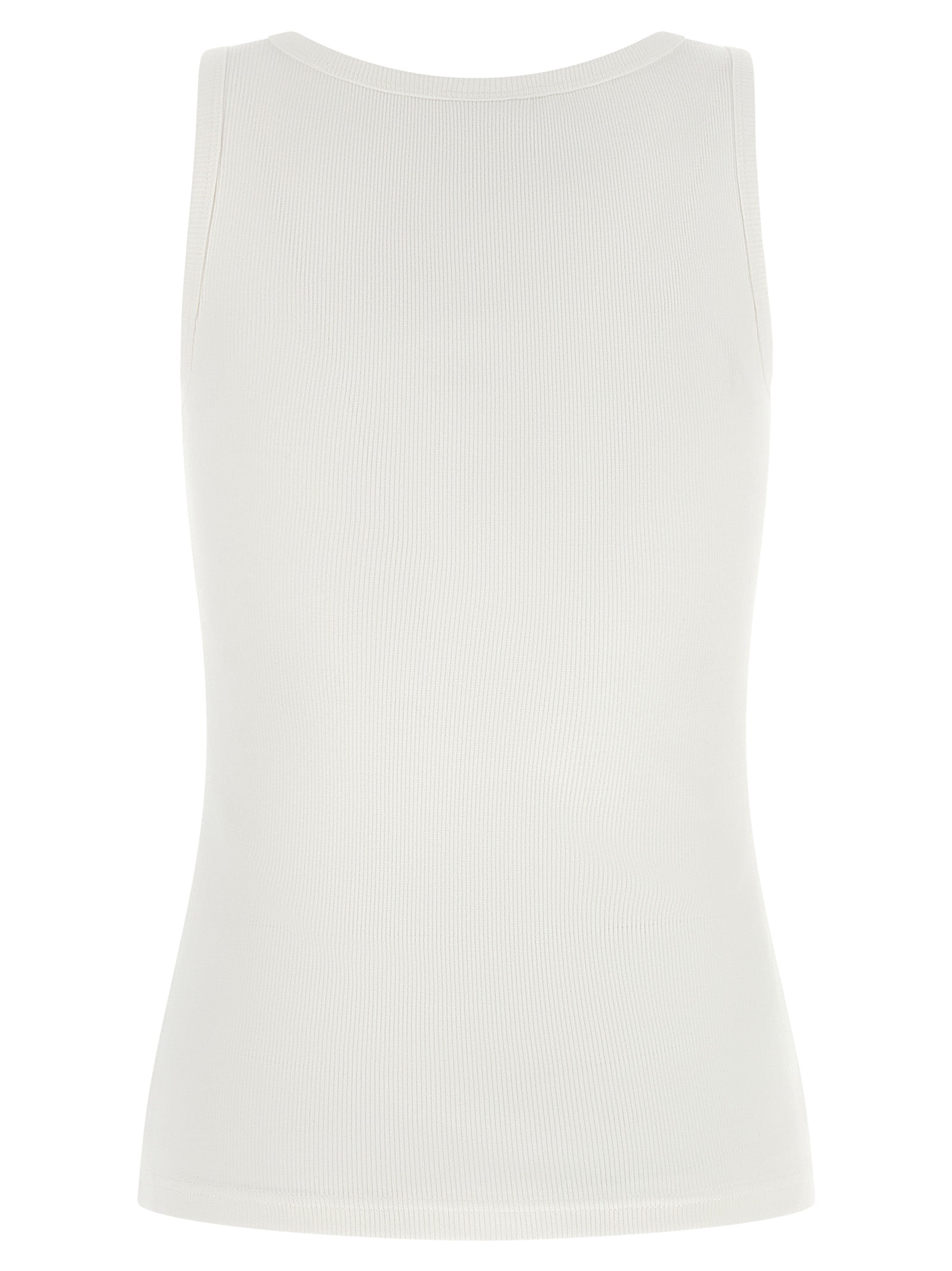 Courrèges White Cotton Sleeveles Women's T-Shirt