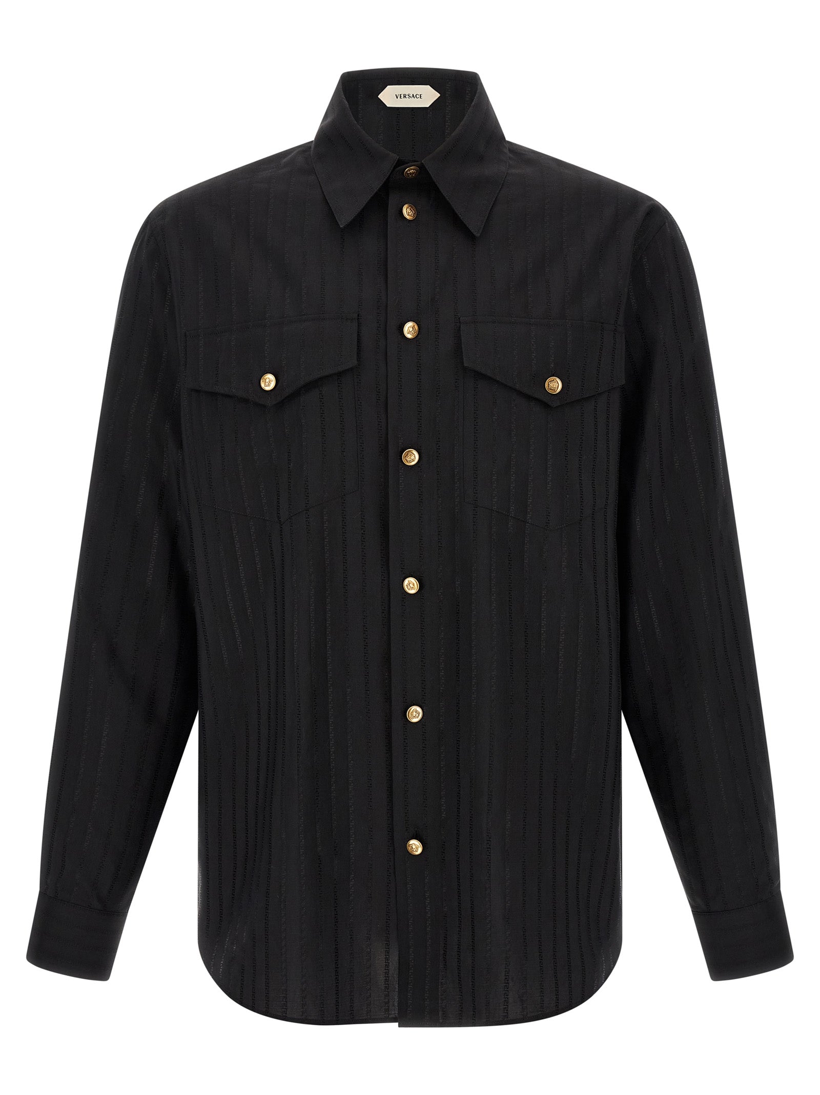Versace Black Cotton Men's Blouse