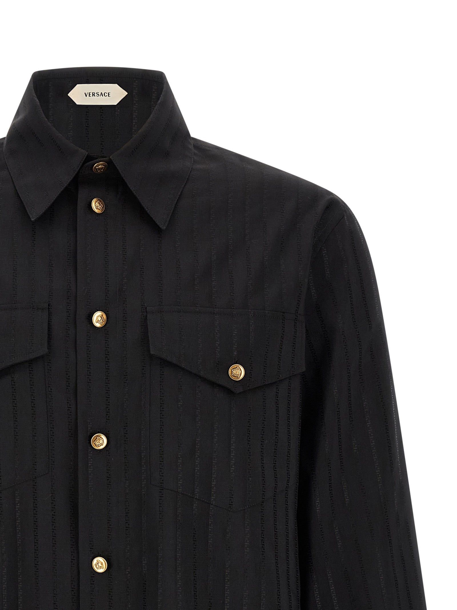 Versace Black Cotton Men's Blouse