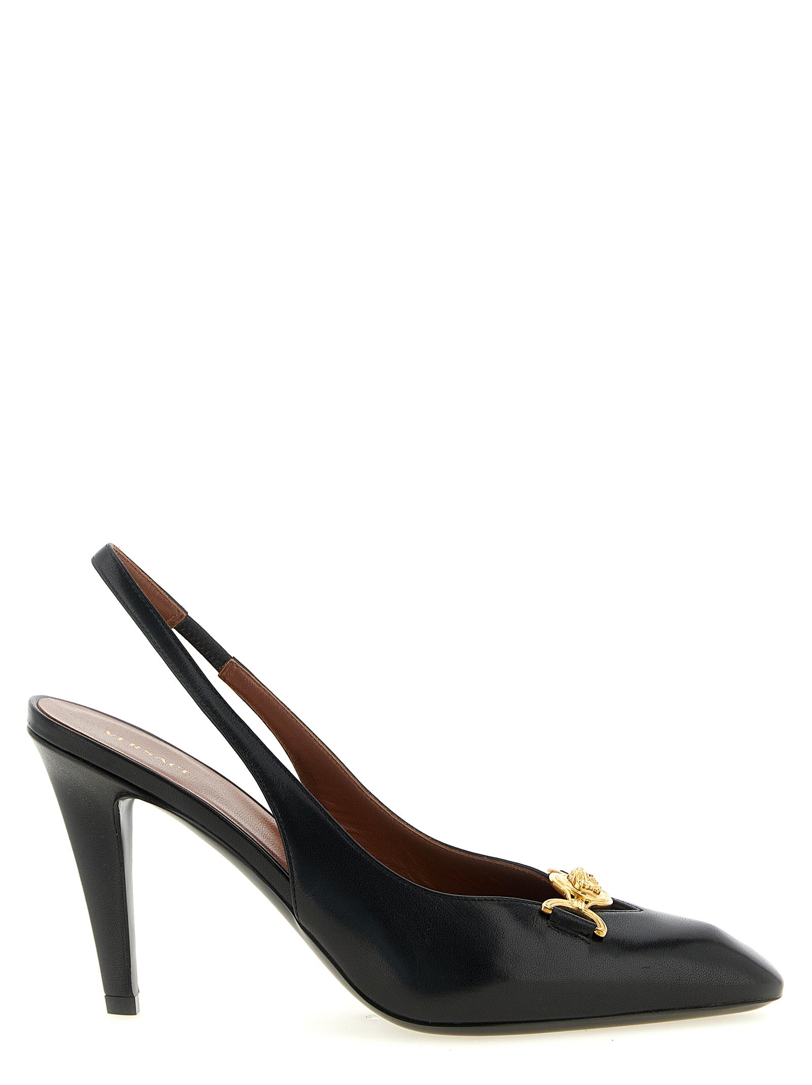 Versace Black Lamb Leather High Heel Women's Pumps