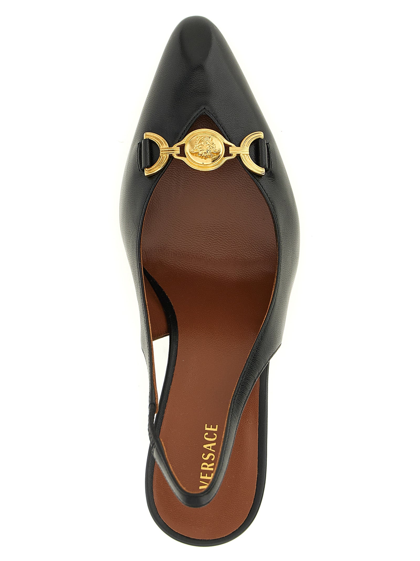 Versace Black Lamb Leather High Heel Women's Pumps