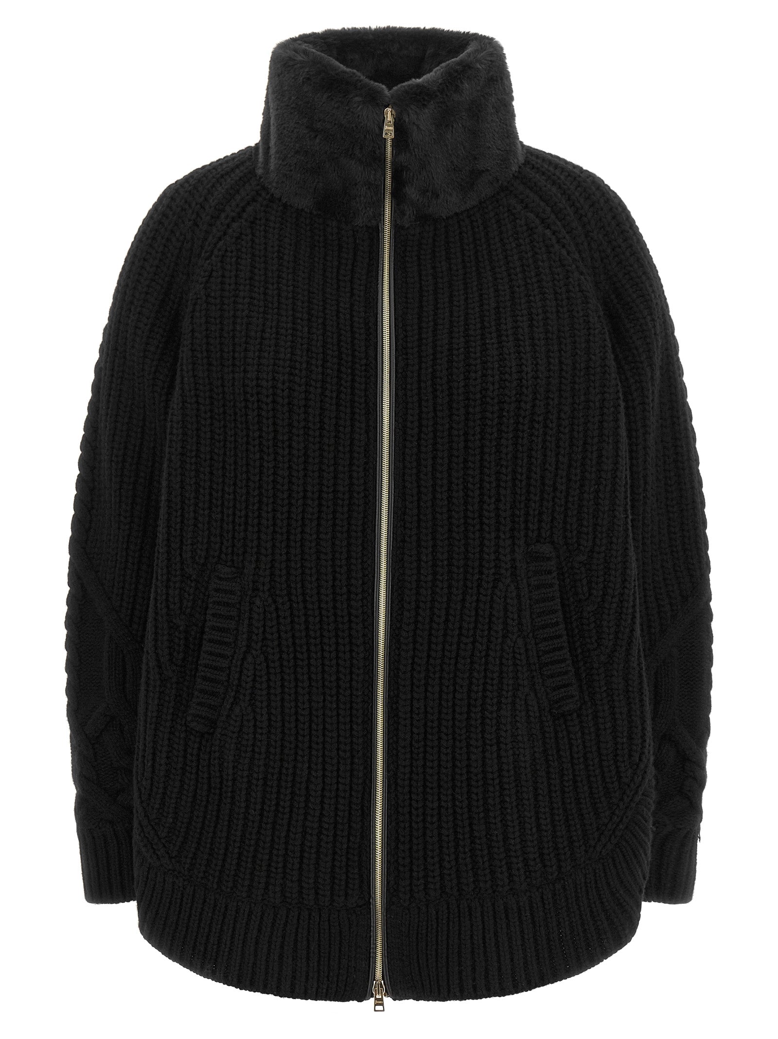 Herno Black Wool Women's Cardigan