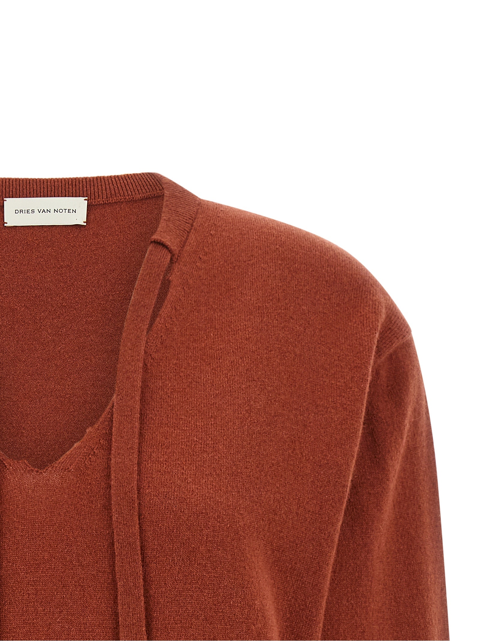 Dries Van Noten Red Cashmere Women's Cardigan