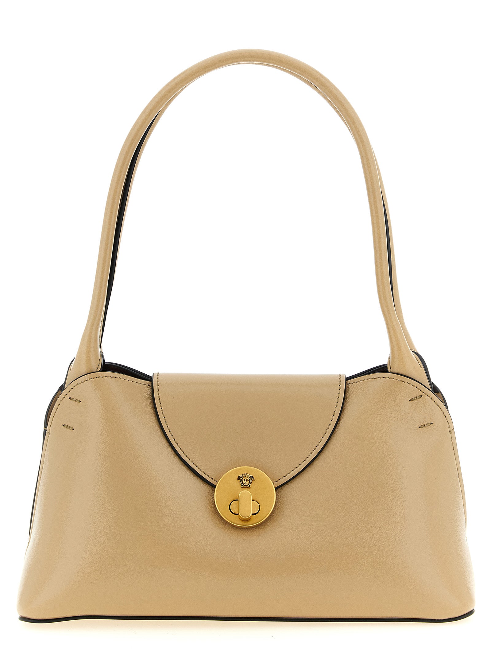 Versace Beige Calfskin Shoulder Women's Bag