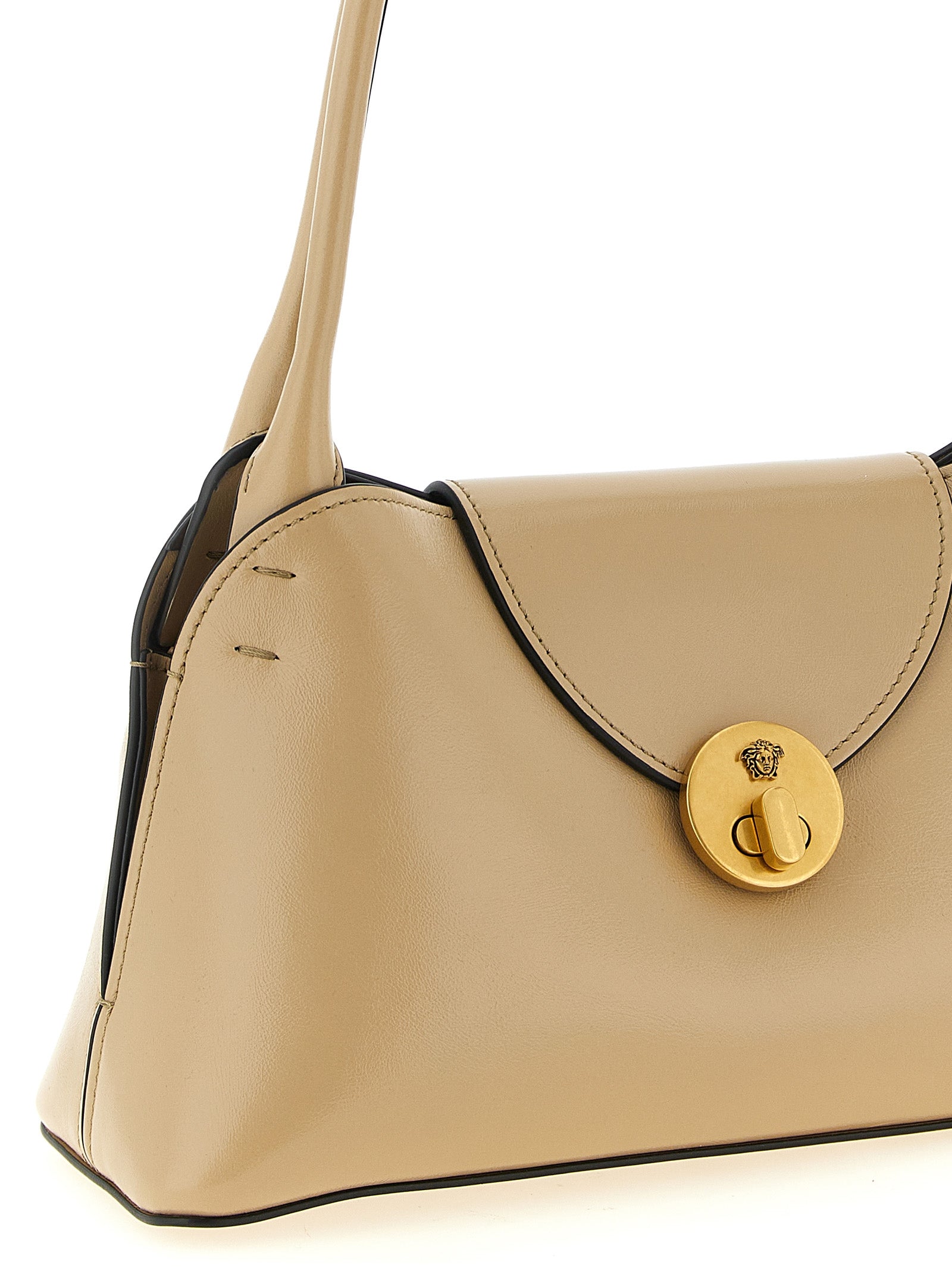 Versace Beige Calfskin Shoulder Women's Bag