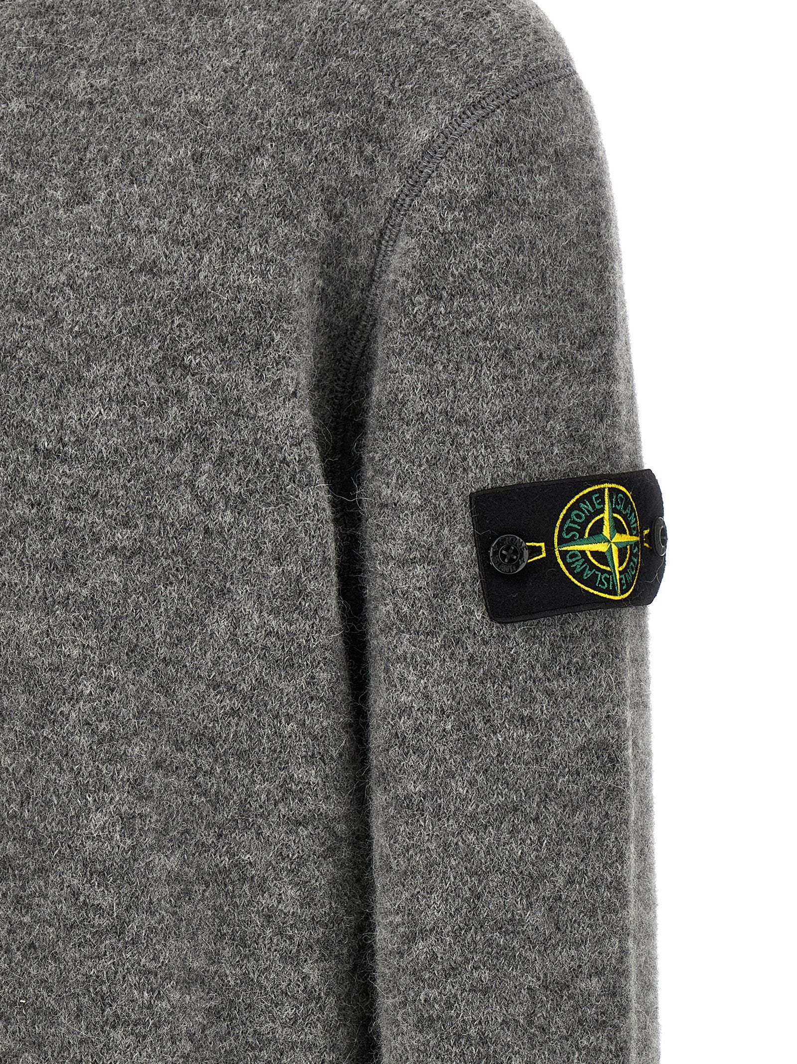 Stone Island Gray Wool Men's Cardigan