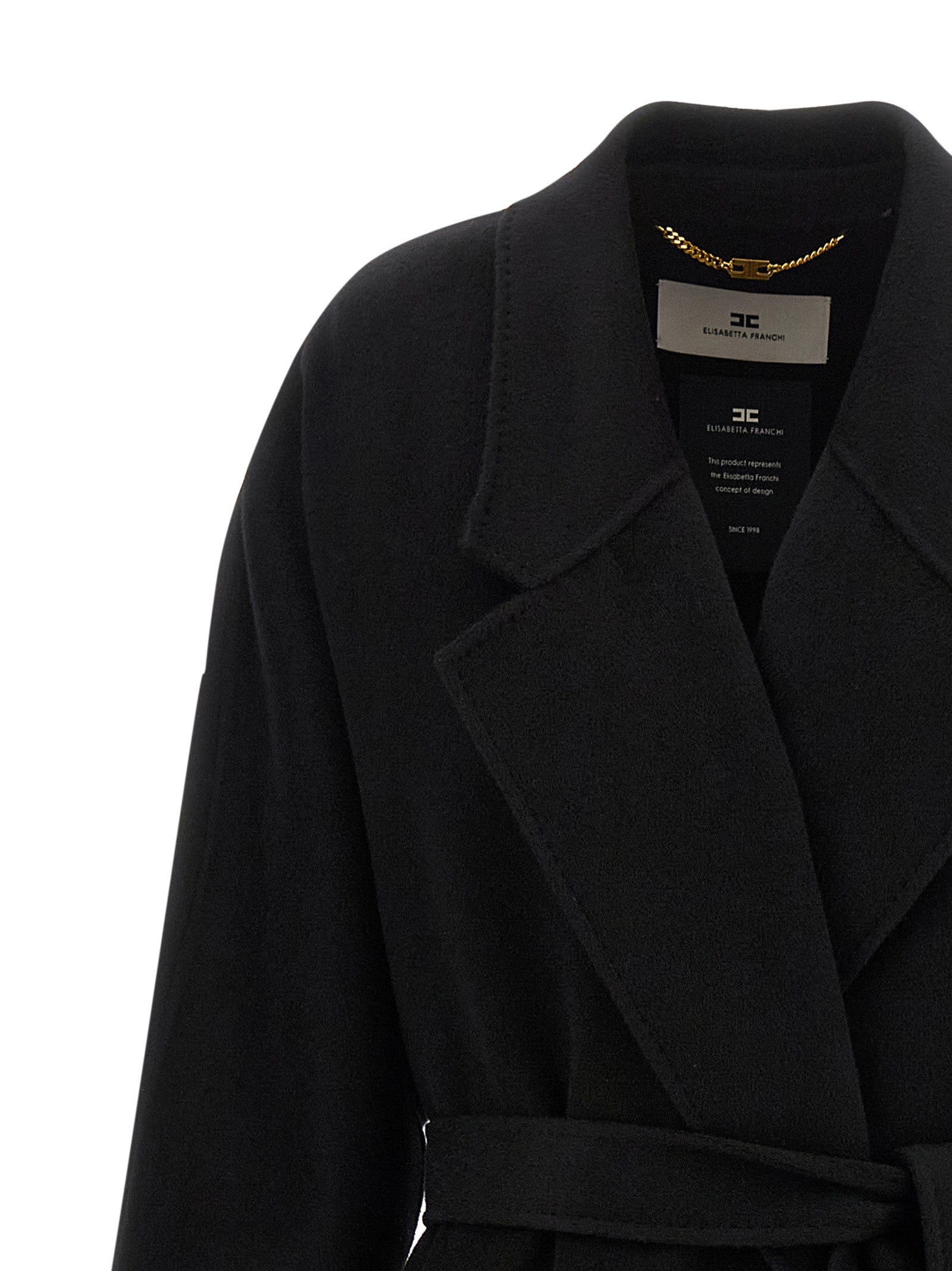 Elisabetta Franchi Black Wool Women's Coat