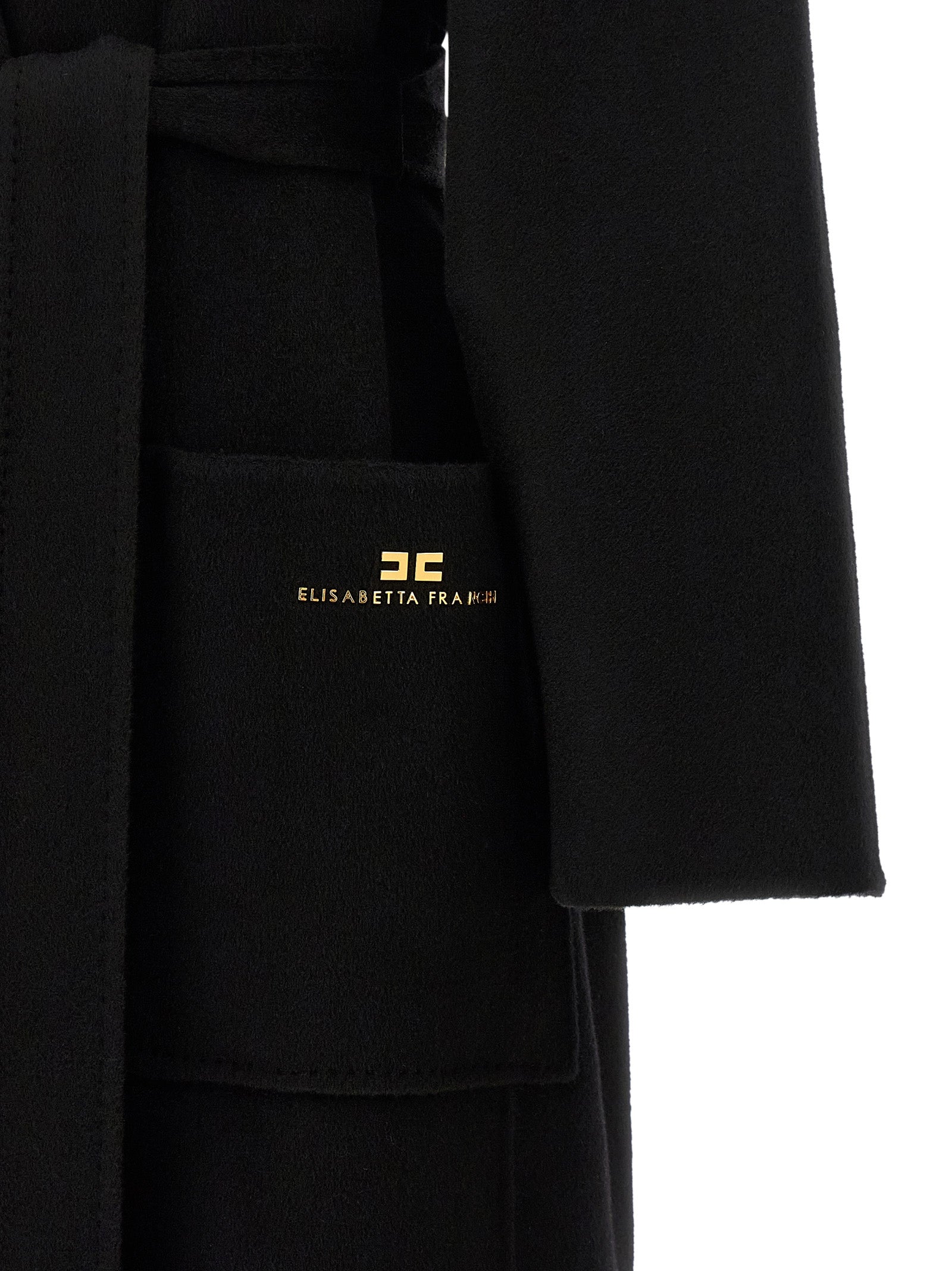 Elisabetta Franchi Black Wool Women's Coat
