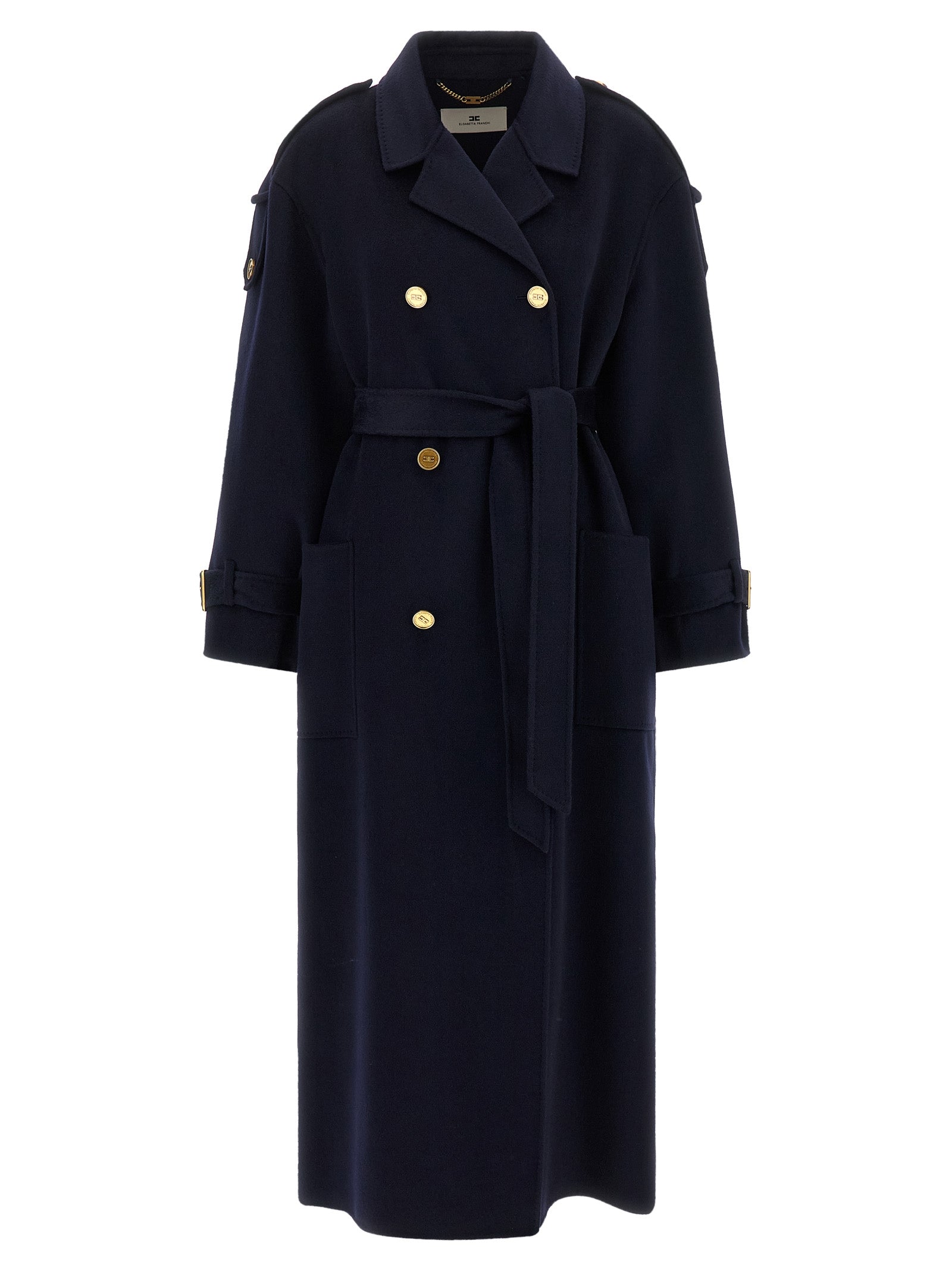 Elisabetta Franchi Blue Wool Women's Coat